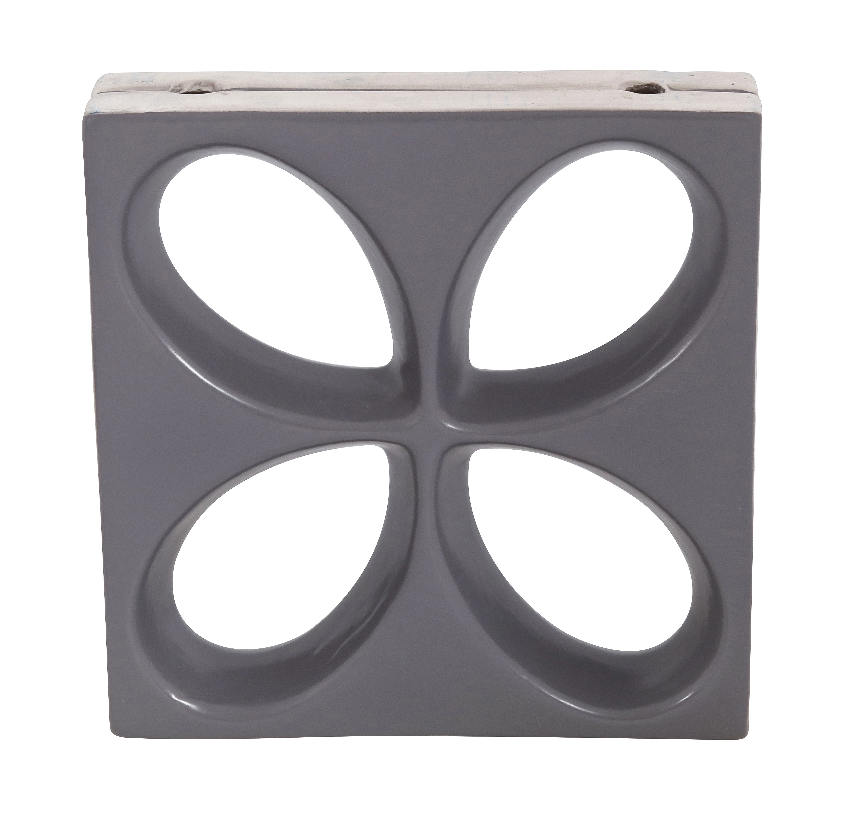 Cobogó Cerâmico Esmaltado Acetinado 30x30cm Carbono Floral Essenza