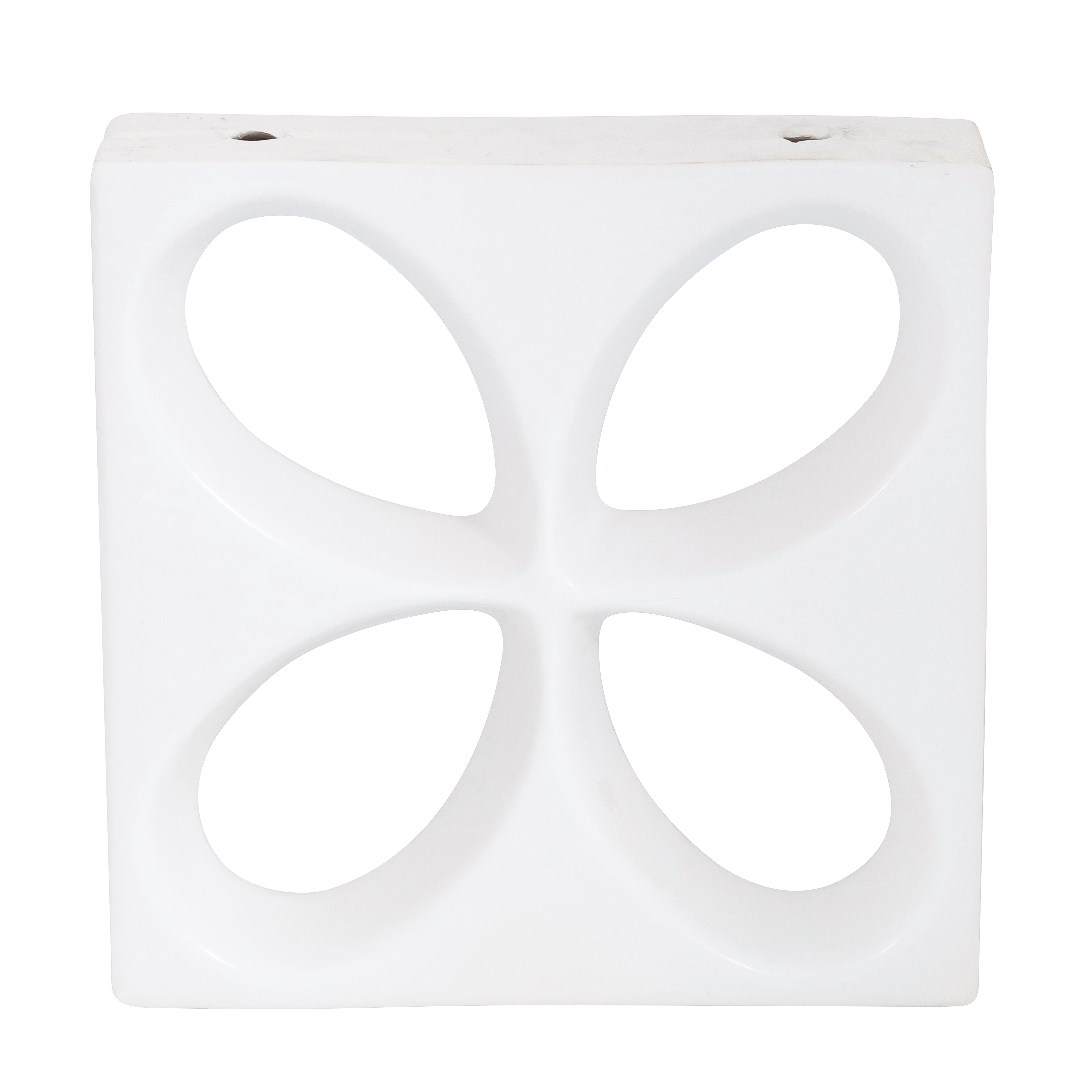 Cobogó Cerâmico Esmaltado Acetinado 30x30cm Branco Floral Essenza