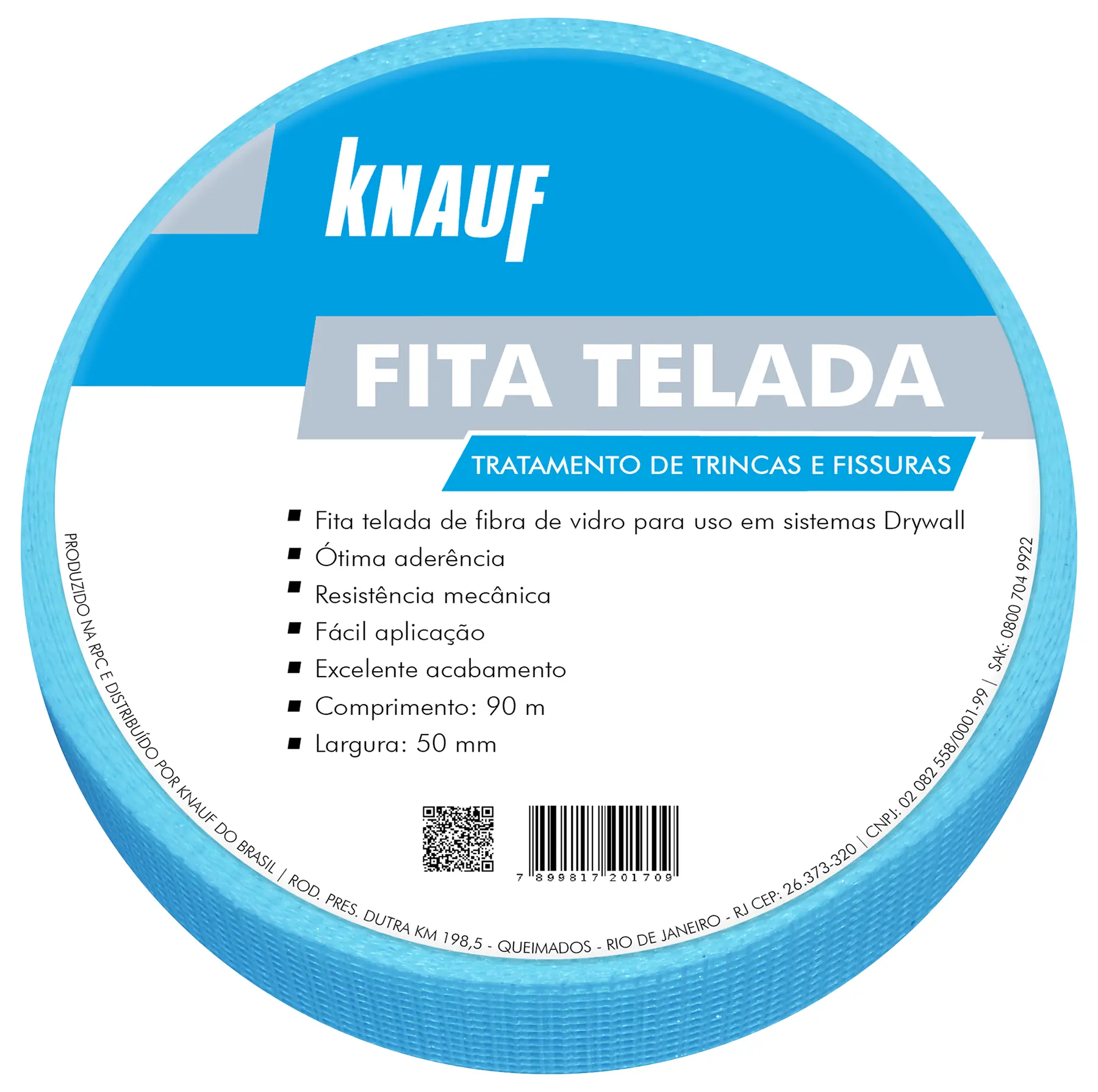 Fita Telada 90m Tratamento de Trincas e Fissuras Knauf