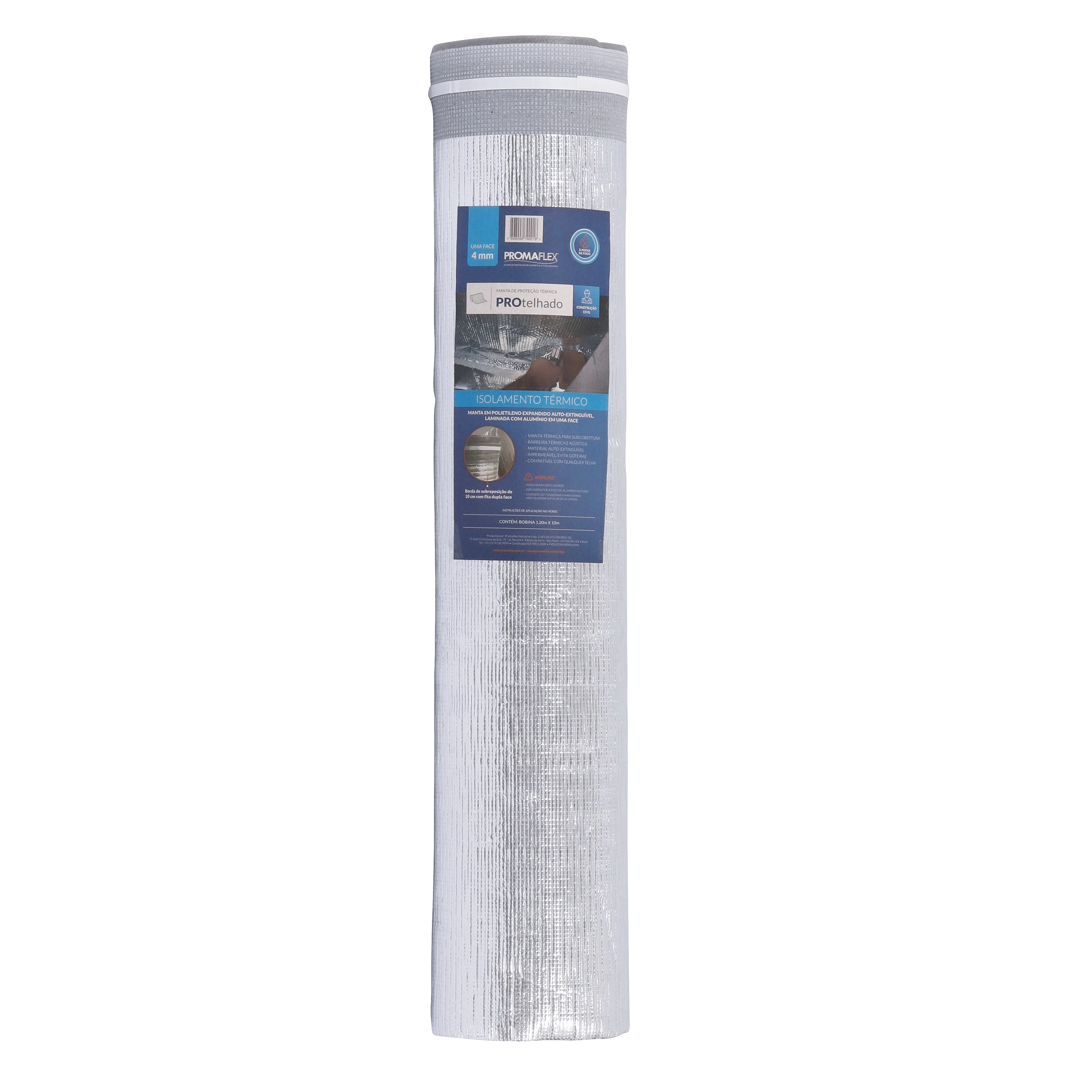 Manta Isolante Térmica para Telhado e Parede em Polietileno Expandido e Alumínio 12m² 1 Face 120x0,4cm Promaflex