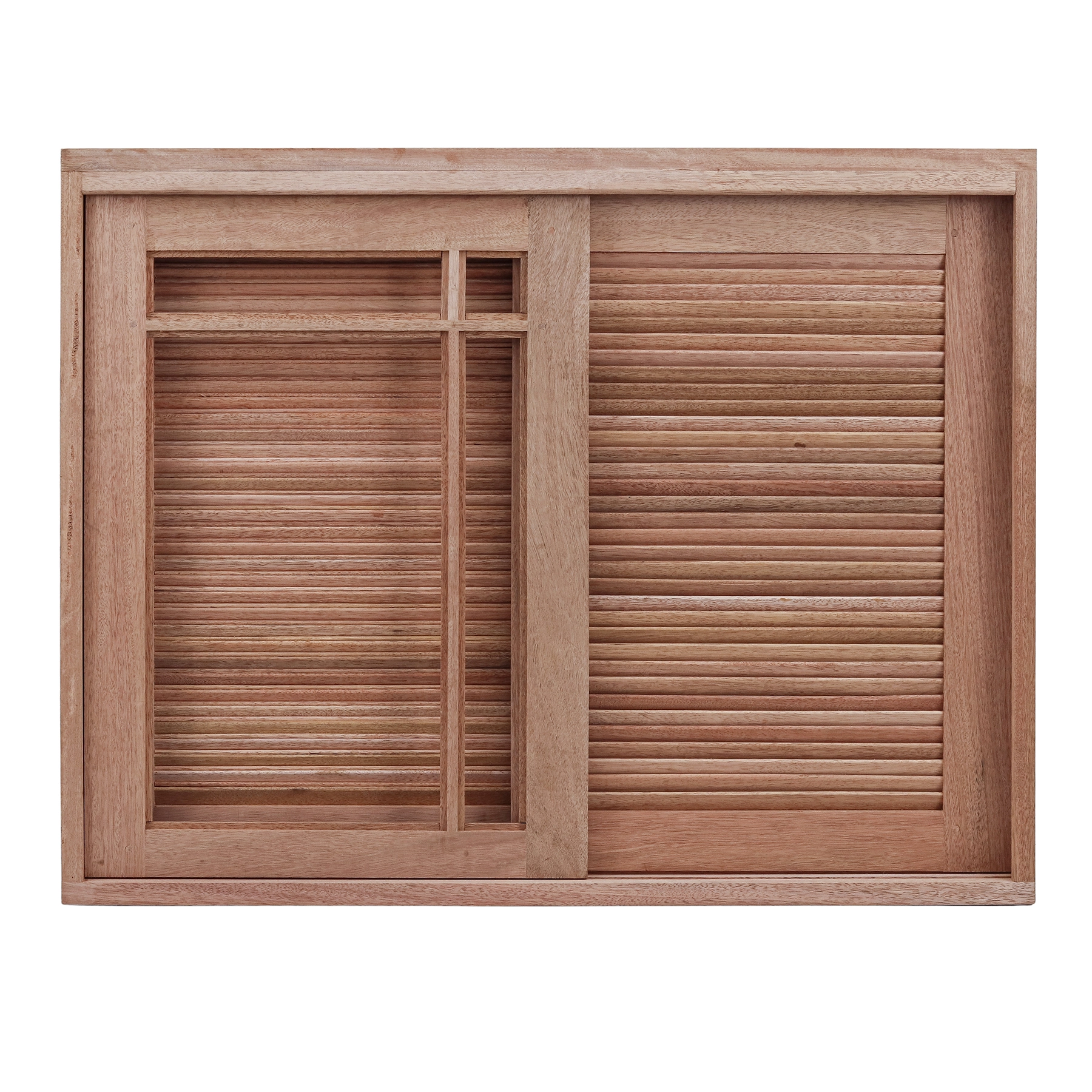 Janela de Madeira Veneziana 3 Folhas 110x140cm Galon Natural
