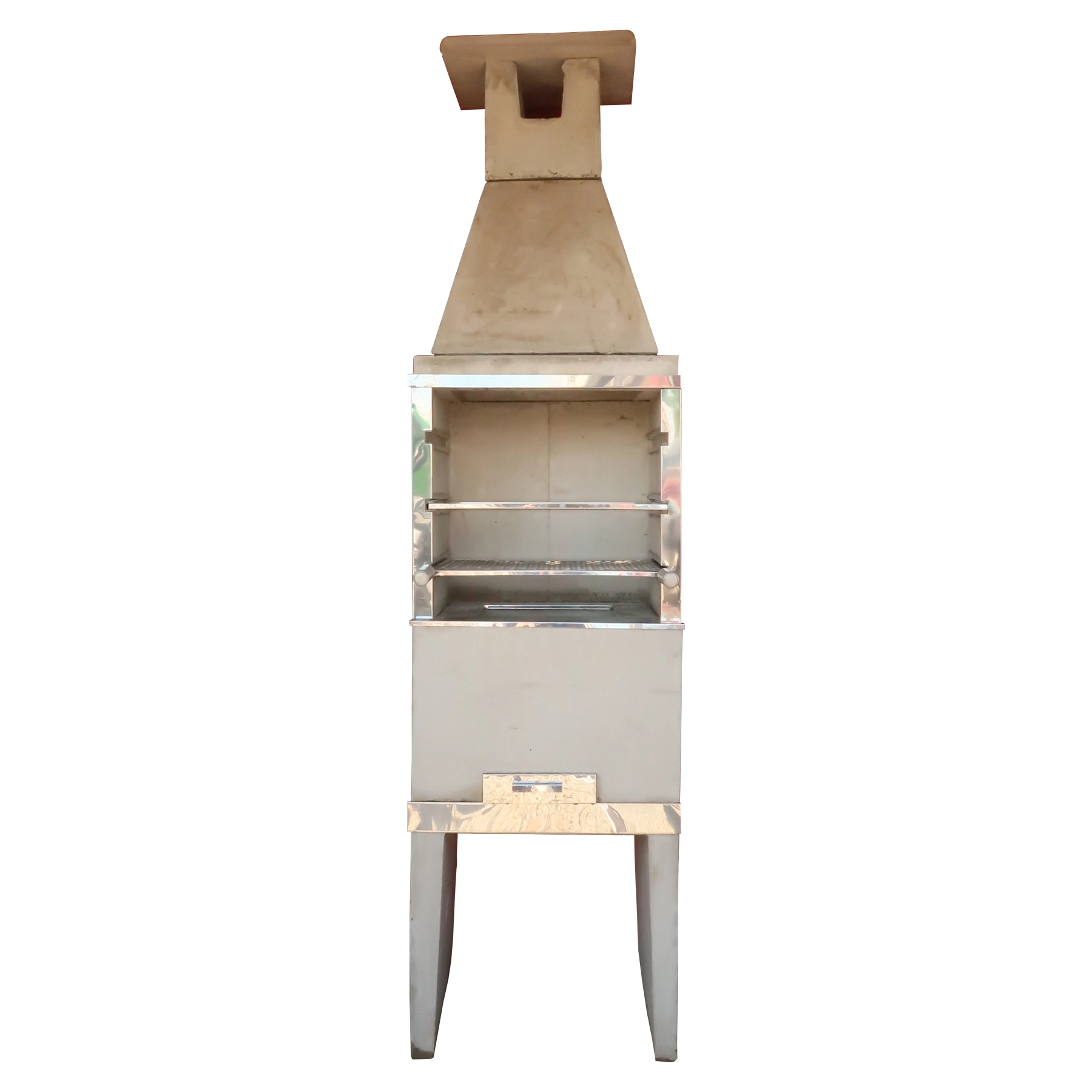 Churrasqueira Pré-Moldado Pequena 0,53cm Concreto Refratário Caixote Bege Churrasqueiras Universal