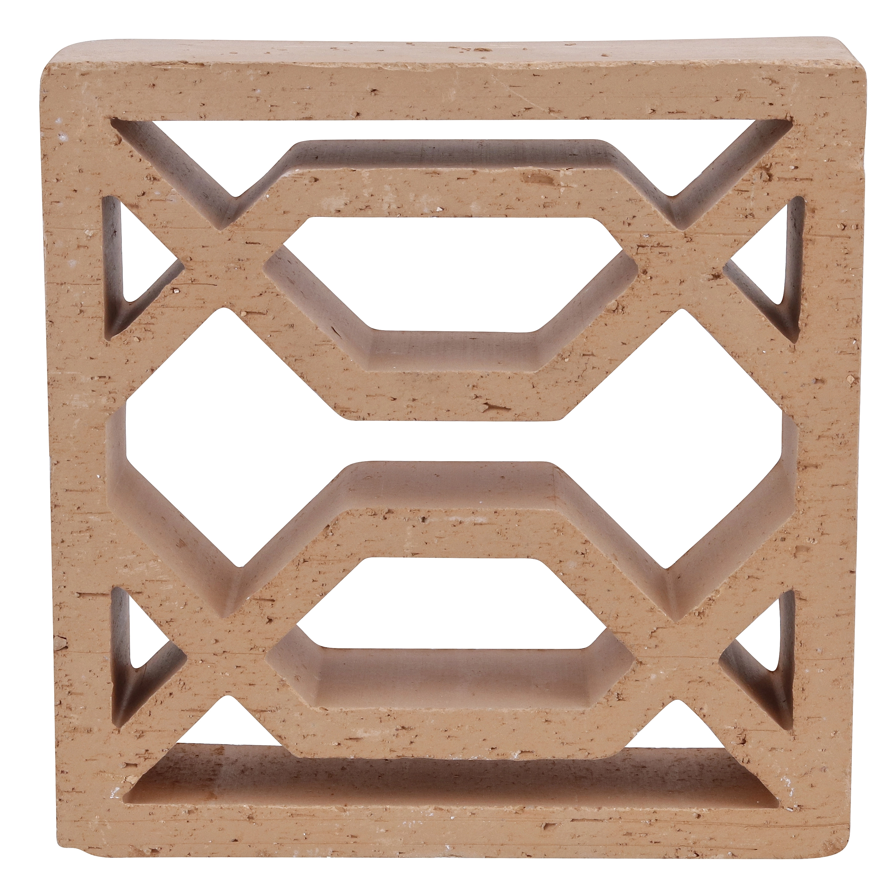 Cobogó Cerâmico Natural 25x25cm Terracota Broche Essenza