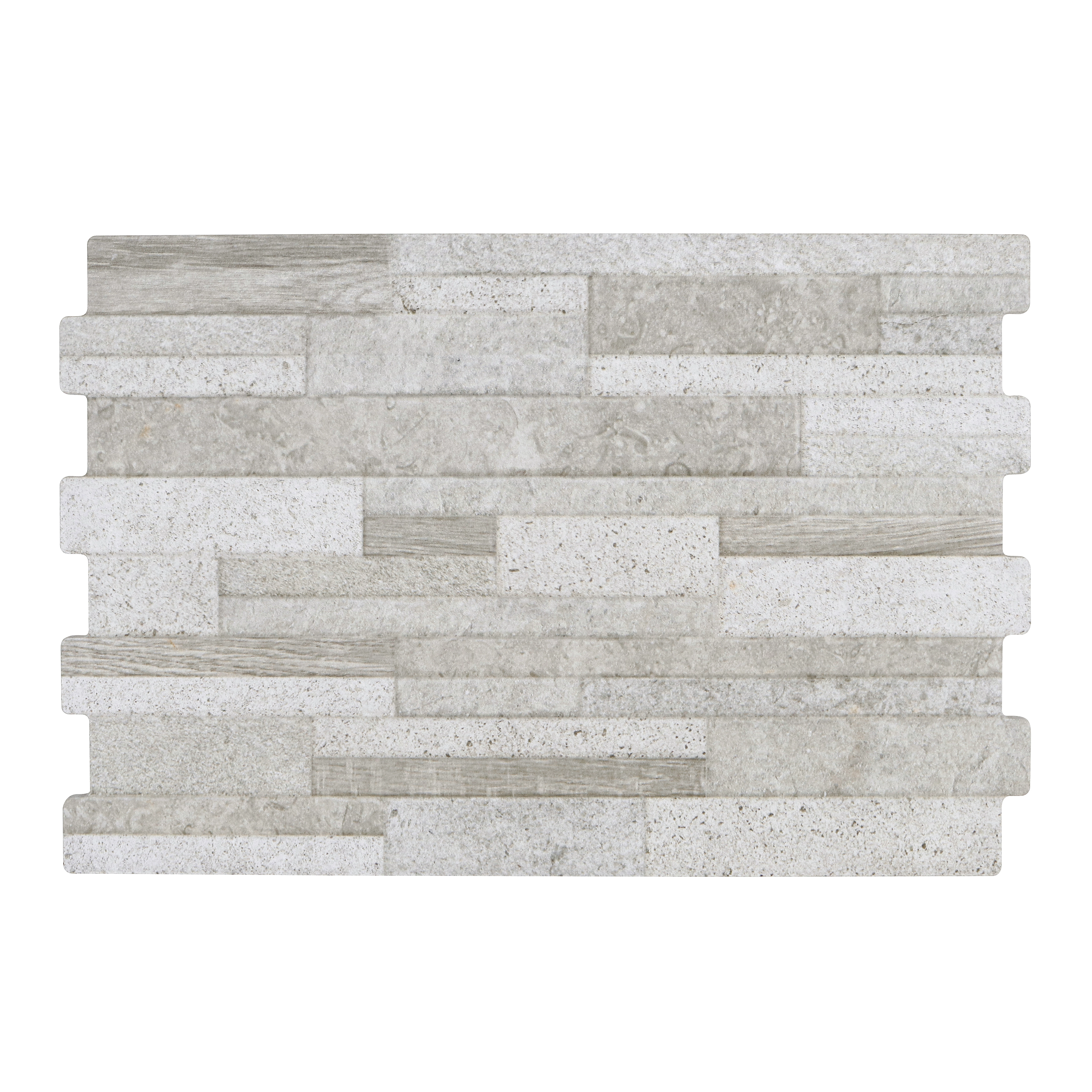 Revestimento de Parede Interno Pedra Acetinado 34x50cm Borda Reta Compostela Cinza Artens