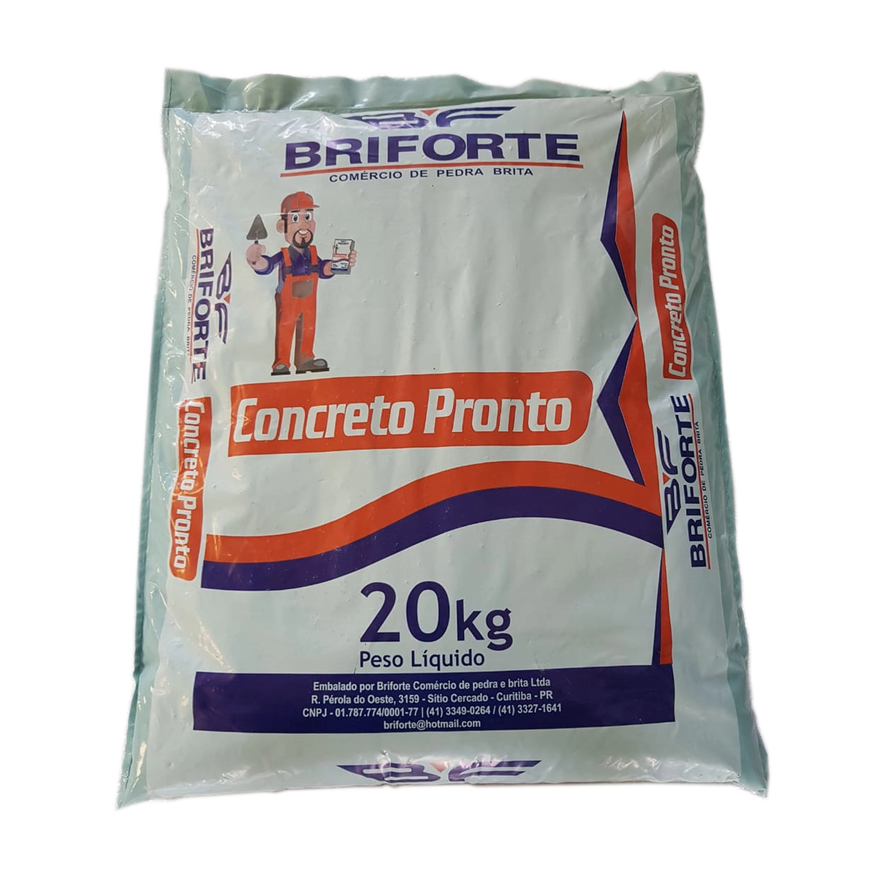Argamassa Concreto Pronto Interno e Externo 20kg Cinza Briforte