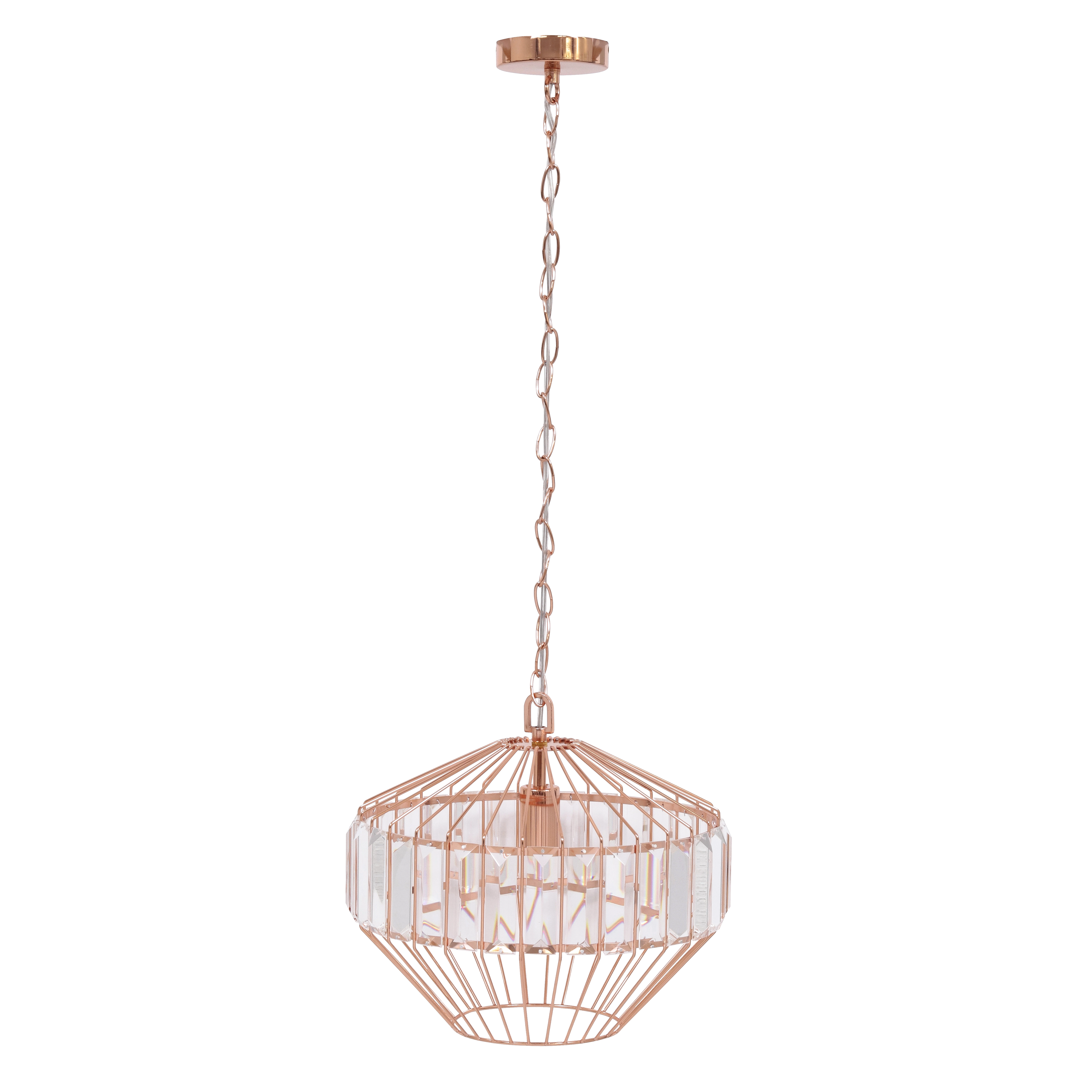 Pendente 1 Lâmpada Metal e Plástico Cobre e Incolor Daryn Inspire