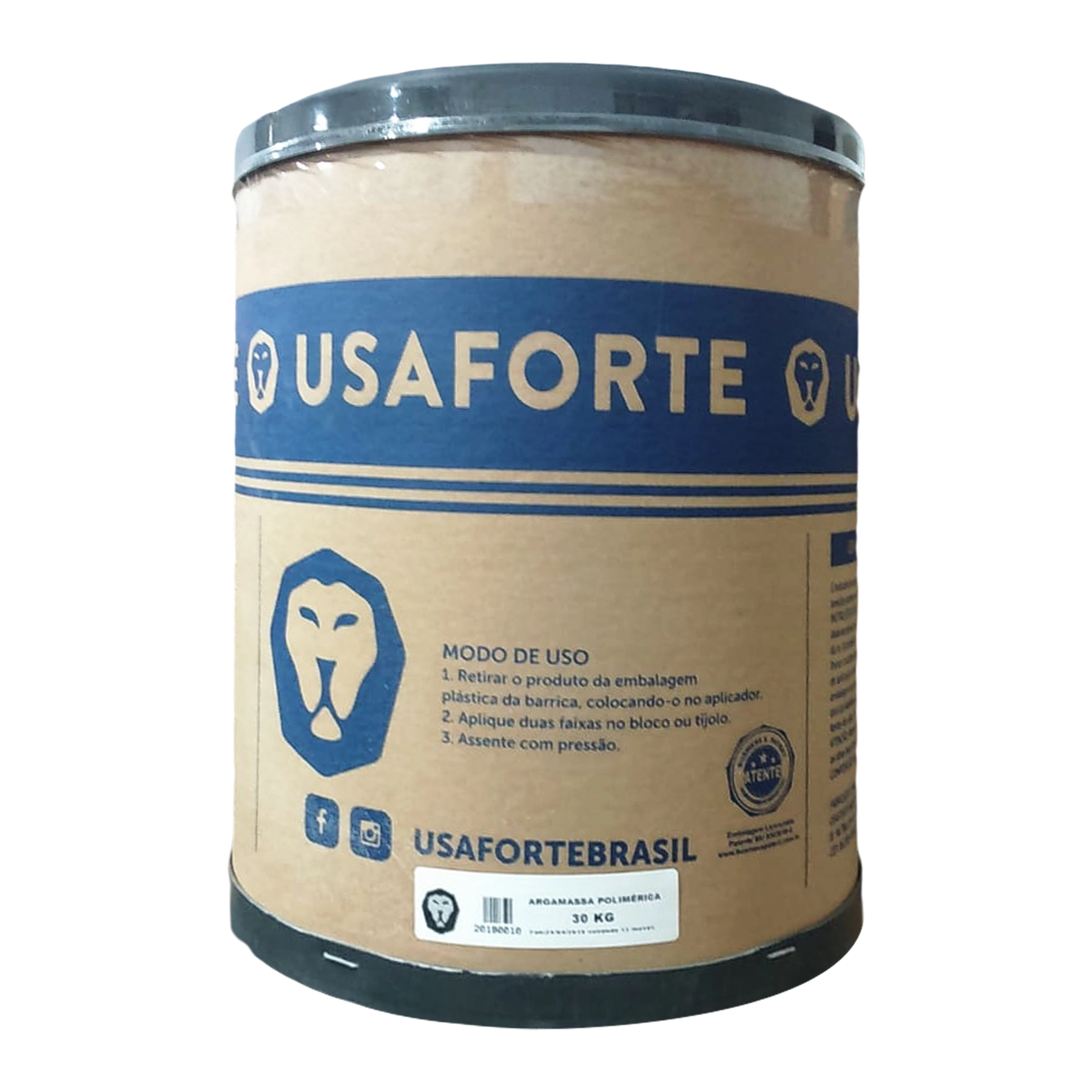 Argamassa Polimérica Interno e Externo 30kg Cinza Usaforte