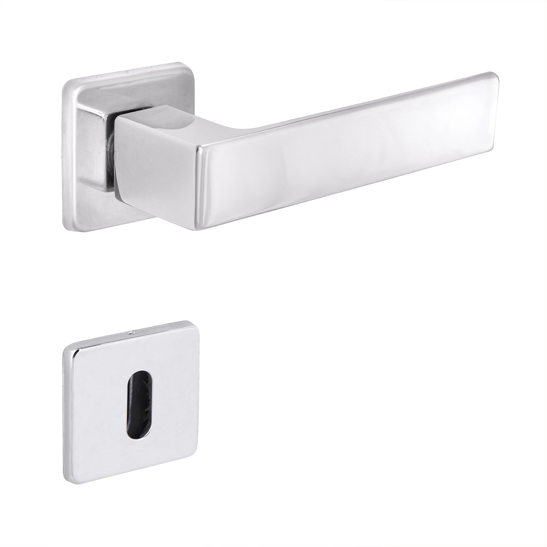 Fechadura para Porta Interna Arouca Chess Cromado 40mm Aço Inox Chave Simples