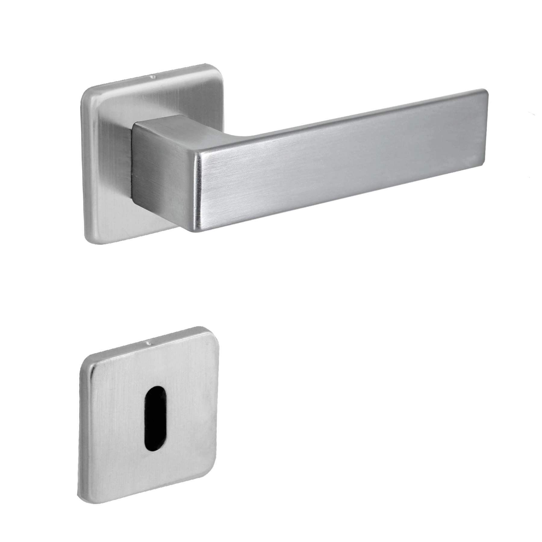 Fechadura para Porta Interna Arouca Chess Acetinado 40mm Aço Inox Chave Simples