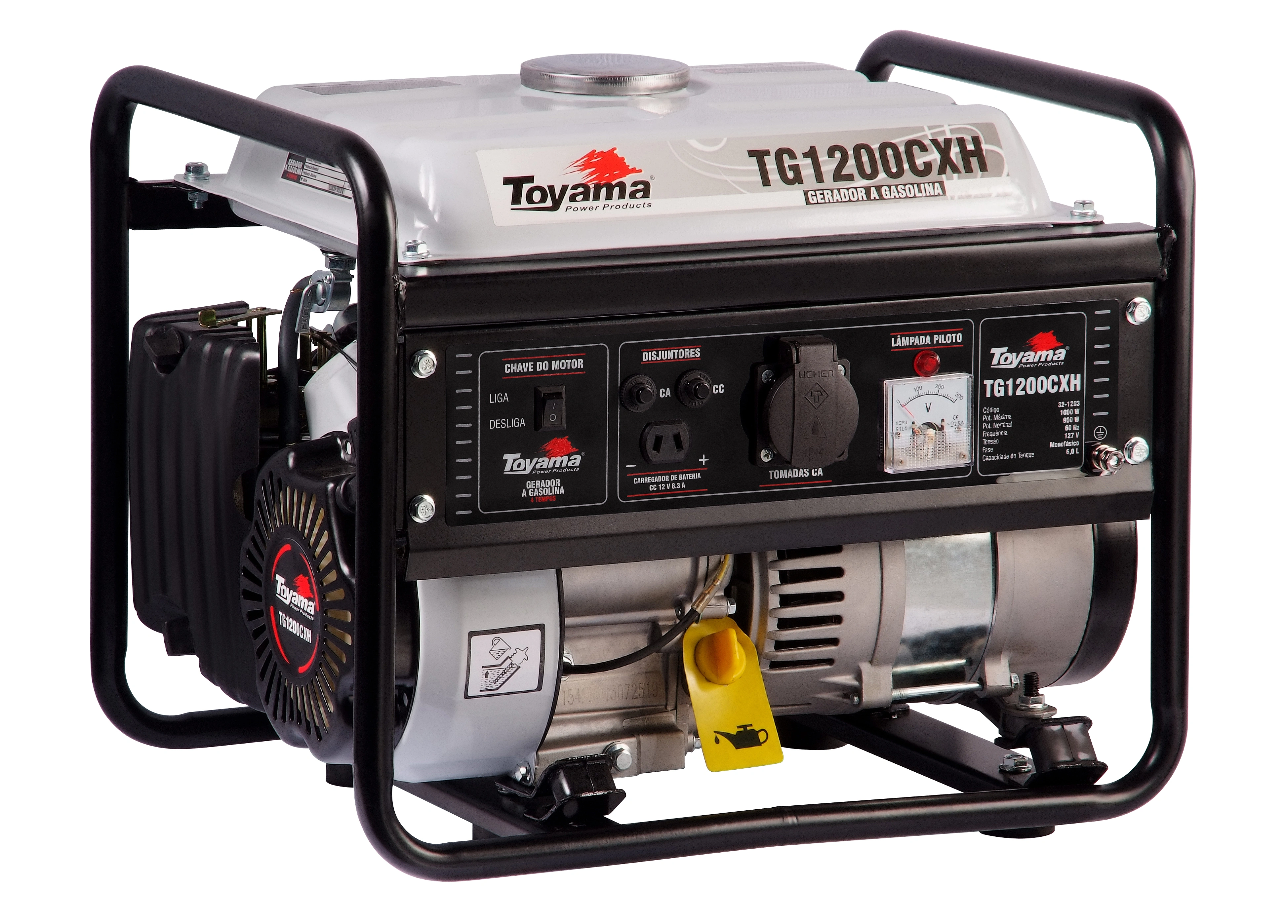 Gerador de Energia Gasolina 1Kva TG1200CXH 220V Toyama