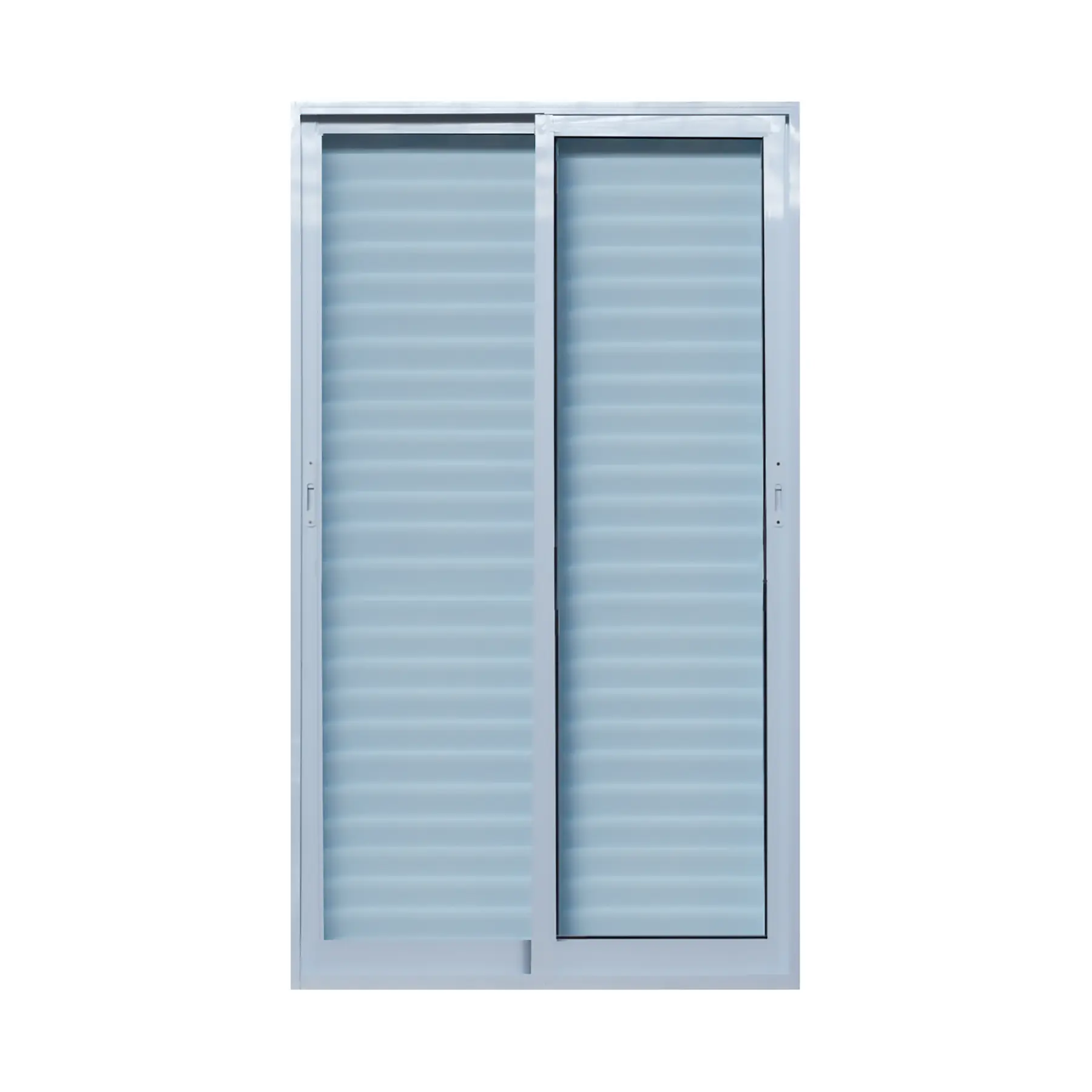 Porta de Correr Veneziana  3 Folhas Móveis Alumínio Branco Sob Medida Linha 25 OGB Esquadrias