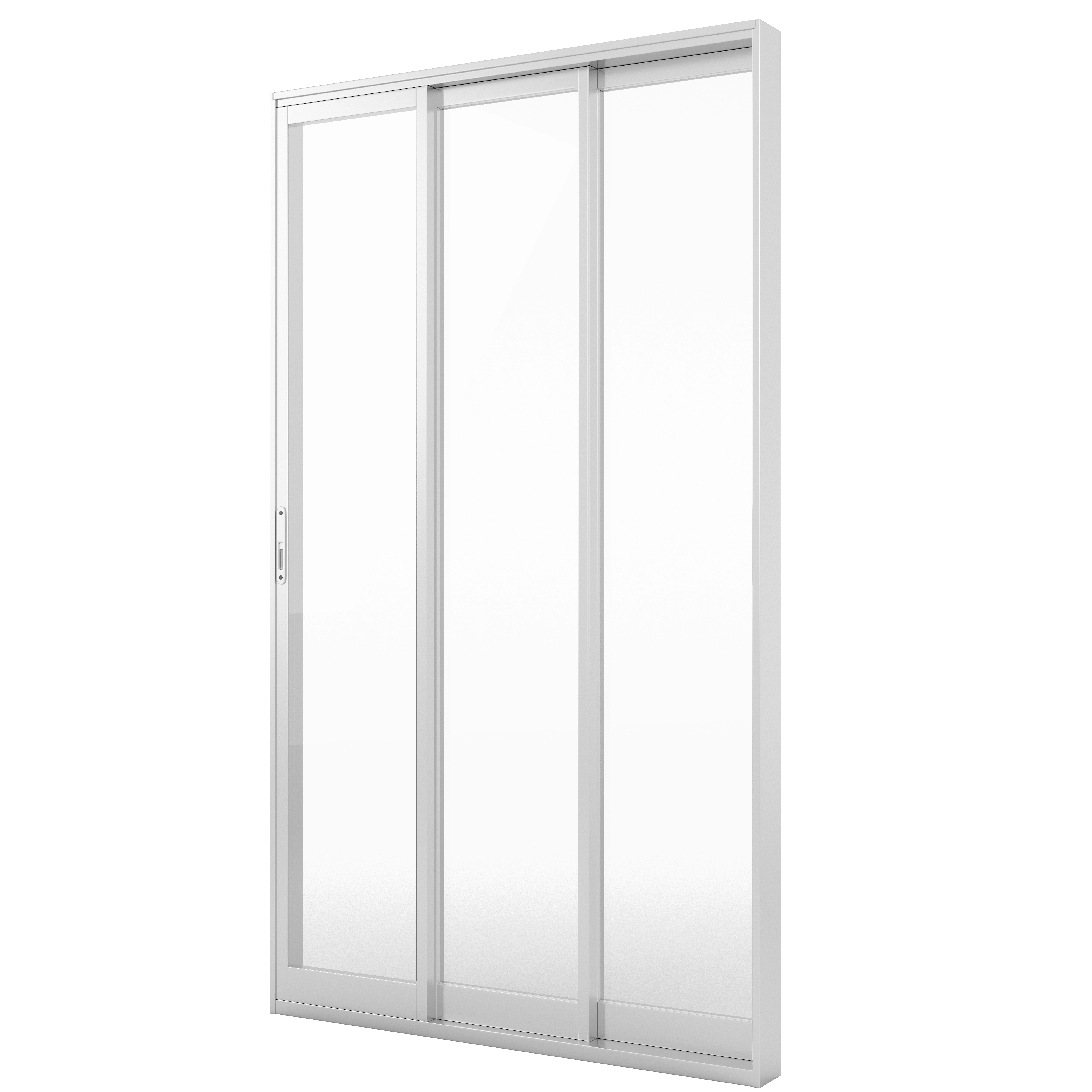 Porta de Correr 3 Folhas Móveis Alumínio Branco Sob Medida Linha 25 OGB Esquadrias
