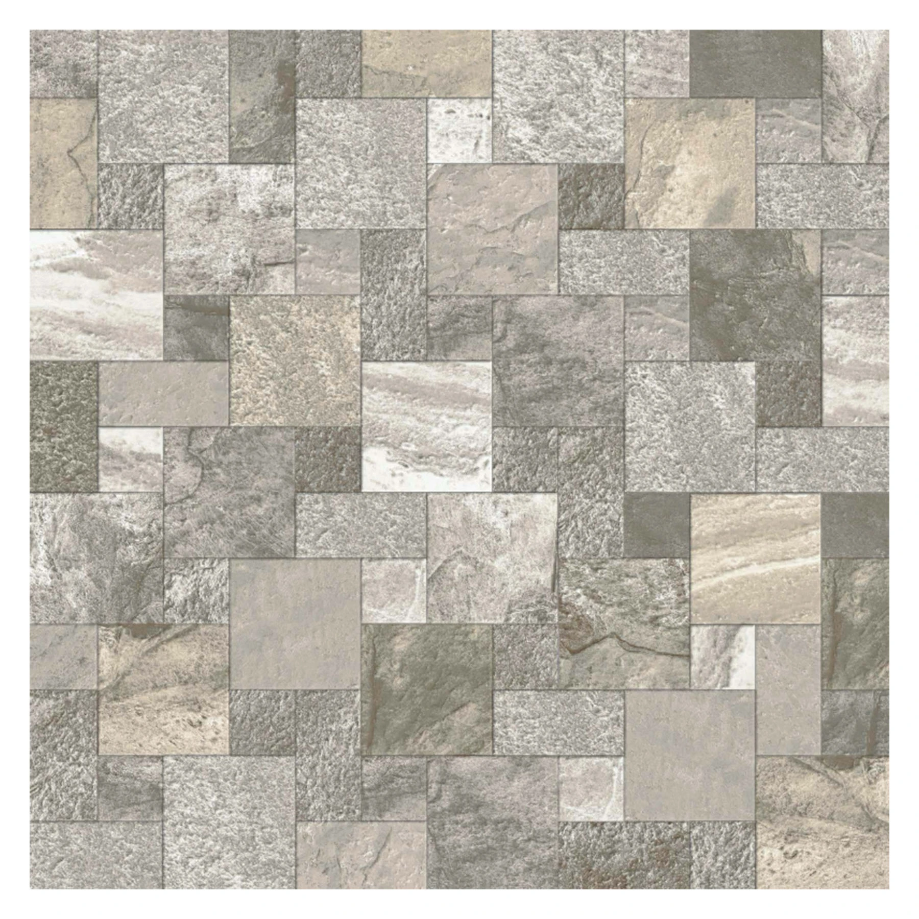 Piso Cerâmico Decorado Borda Arredondada Externo 60,5x60,5cm Sao Jose Gray HD61475 Artens