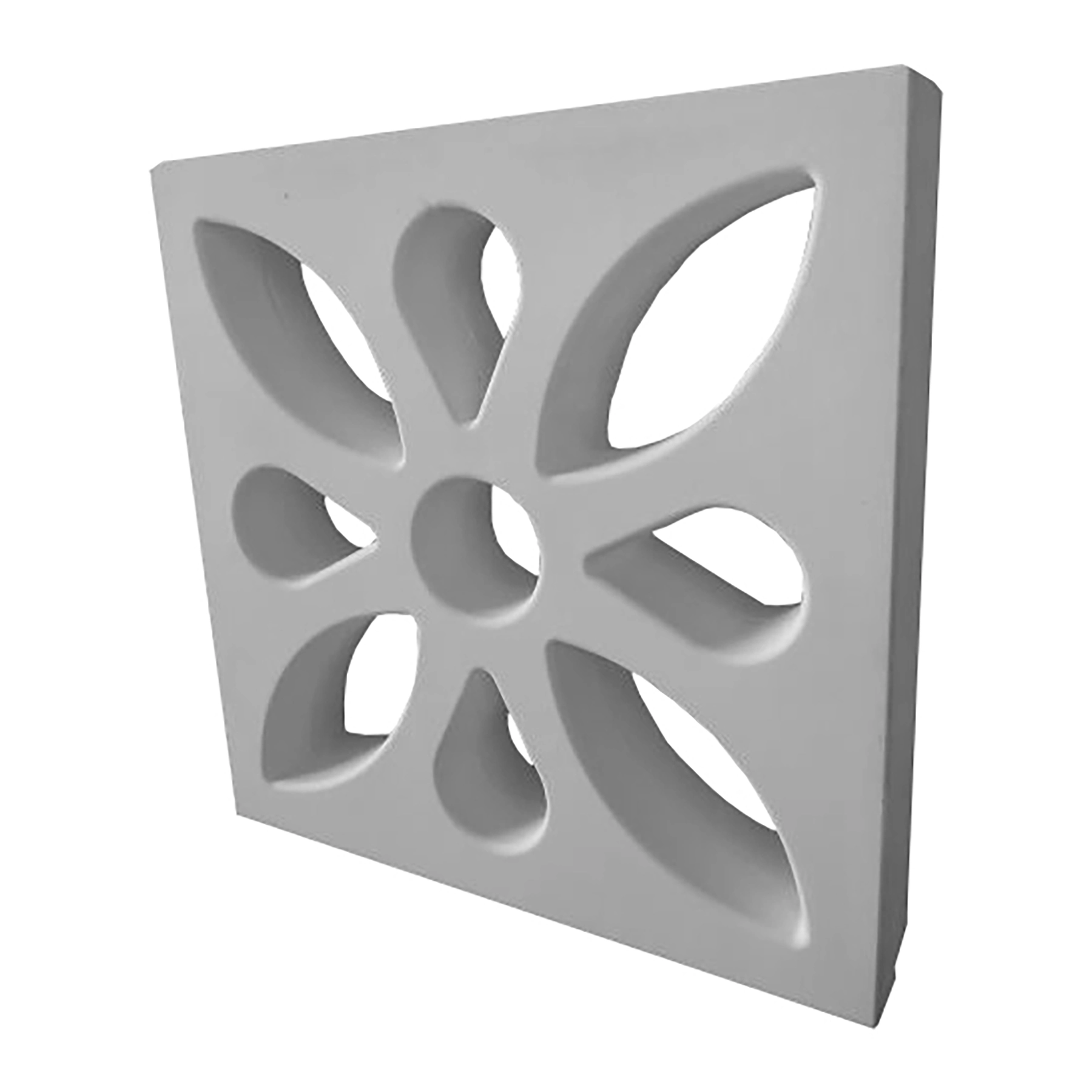 Elemento Vazado de Cimento 39x39cm Cinza Floral Stone Plus