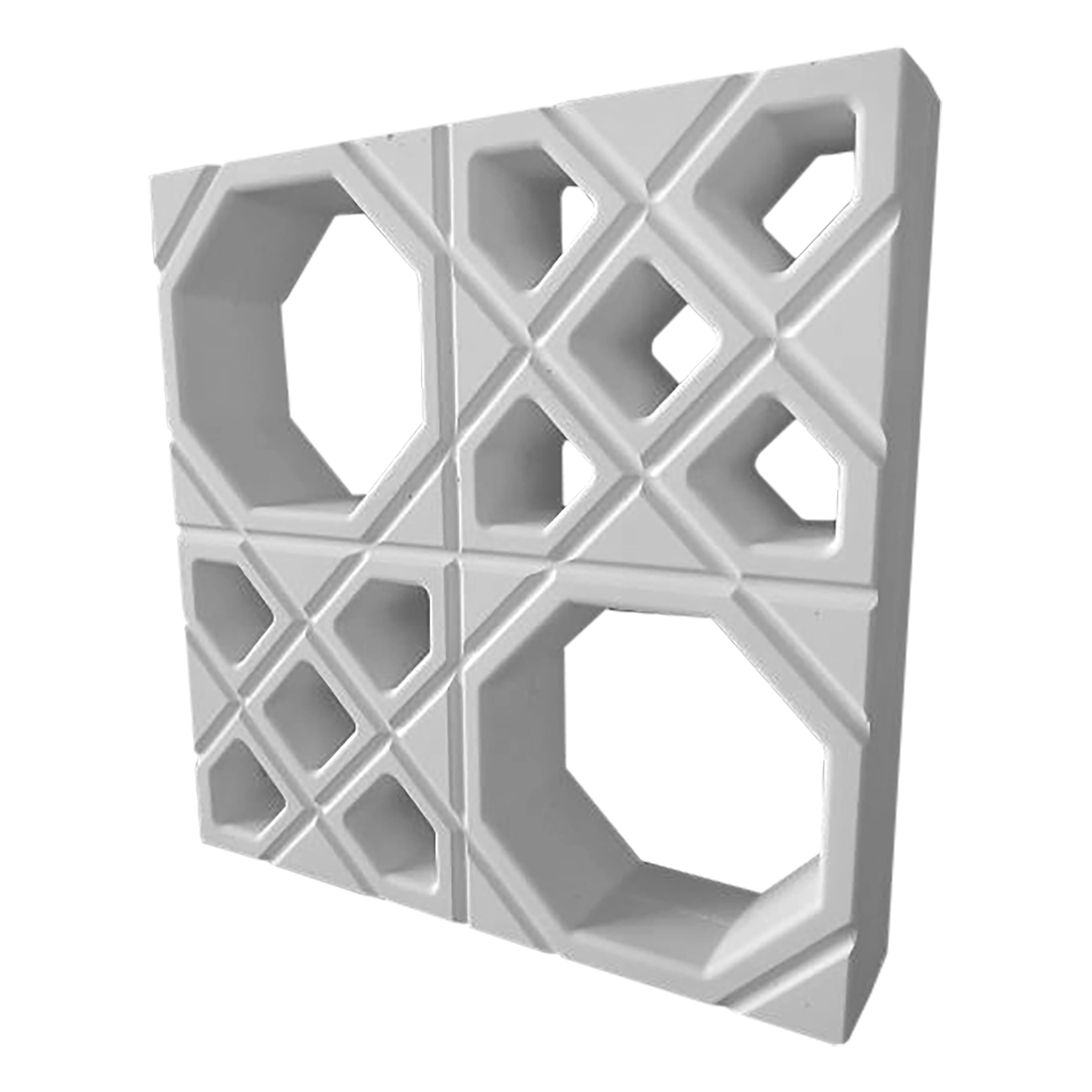 Elemento Vazado de Cimento 39x39cm Cinza Renda Stone Plus