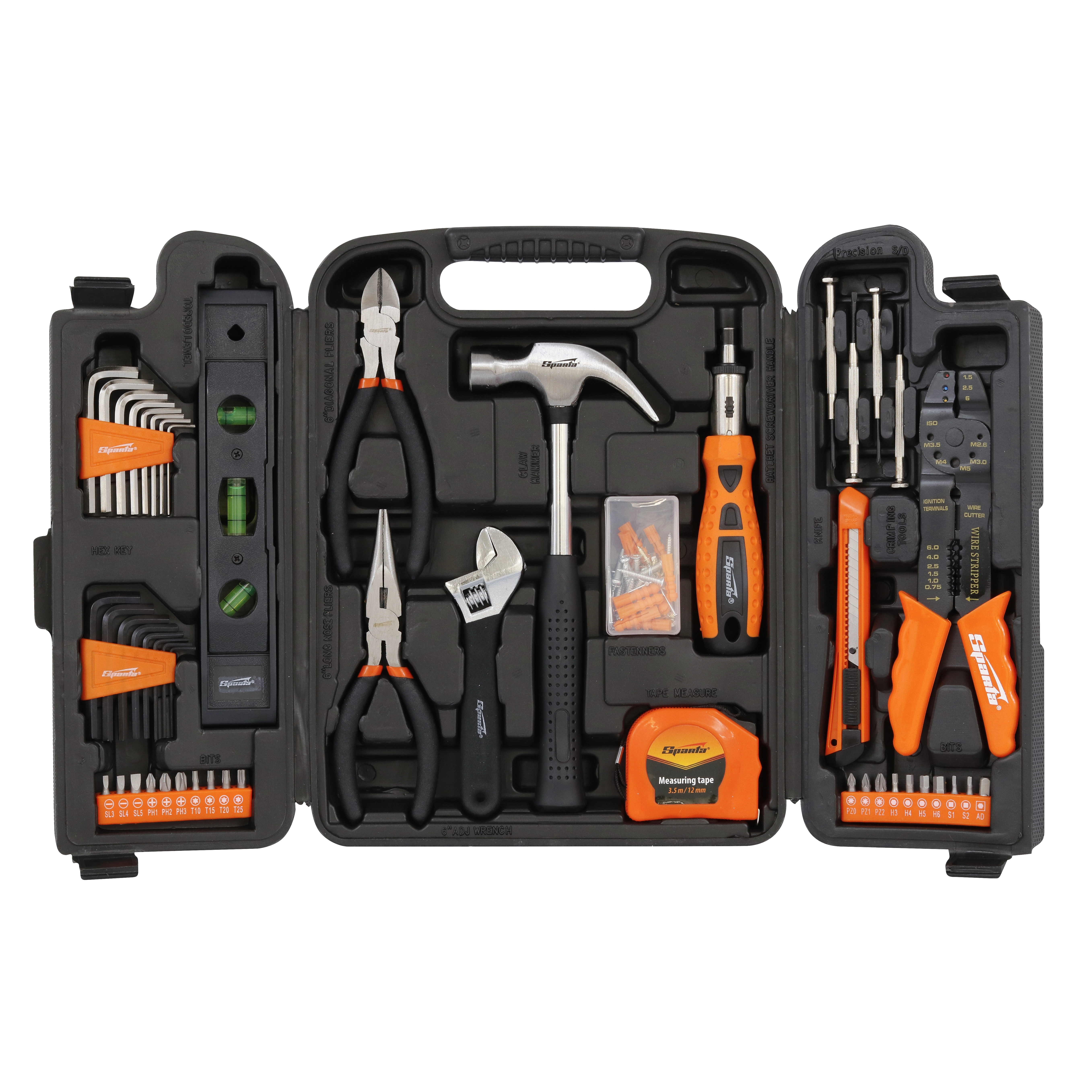 Kit de Ferramentas Sparta Aço Carbono com Maleta 129 Peças