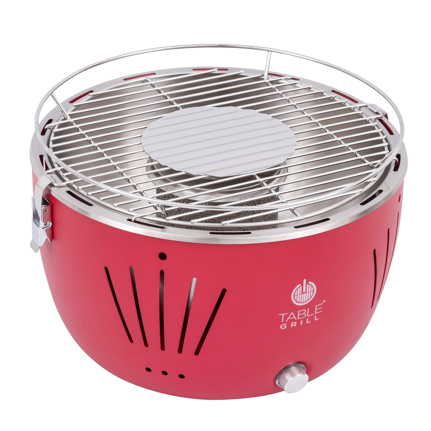 Churrasqueira Portátil a Carvão 23x35cm Table Grill Vermelha Naterial