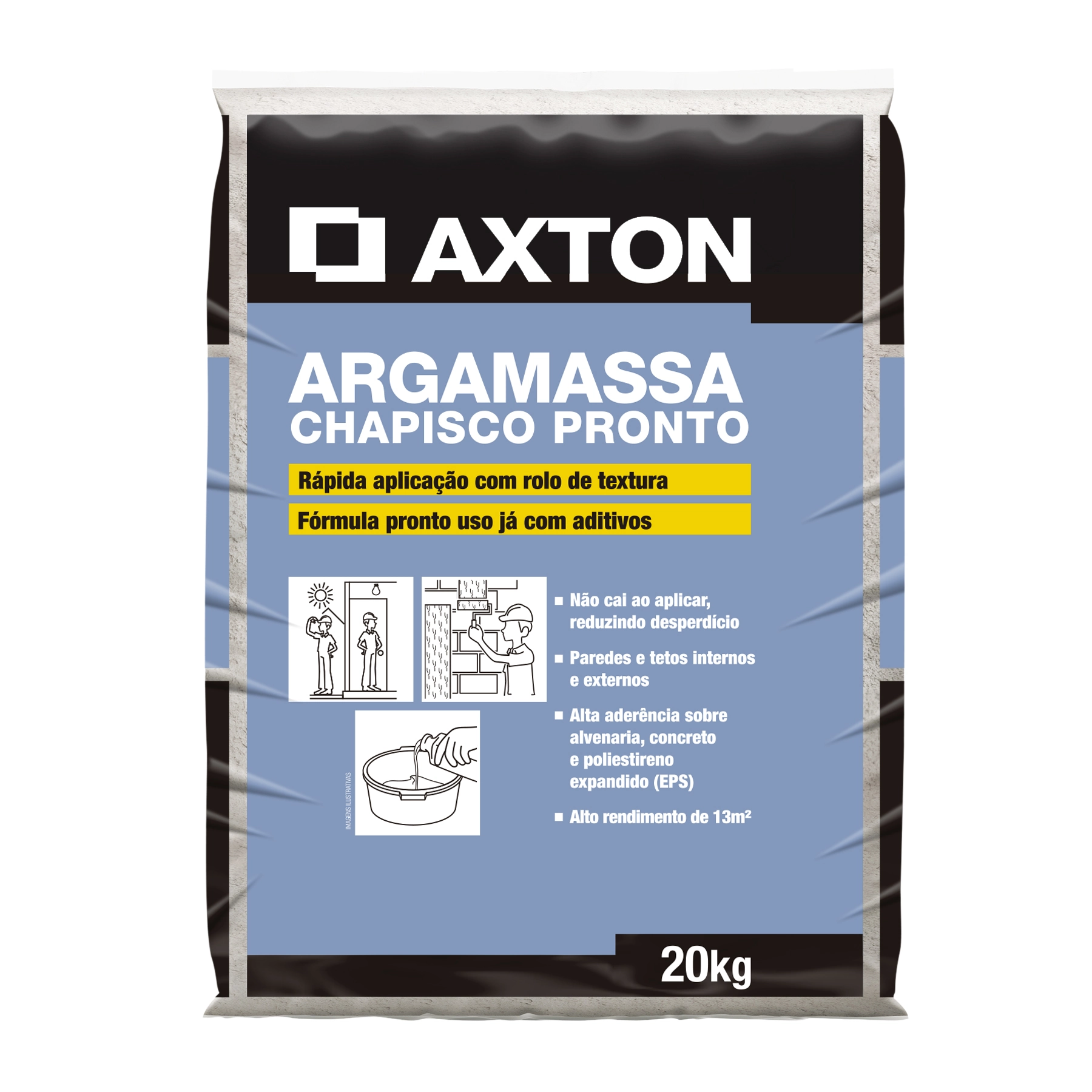 Argamassa Chapisco Interno|Externo 20kg Cinza Axton