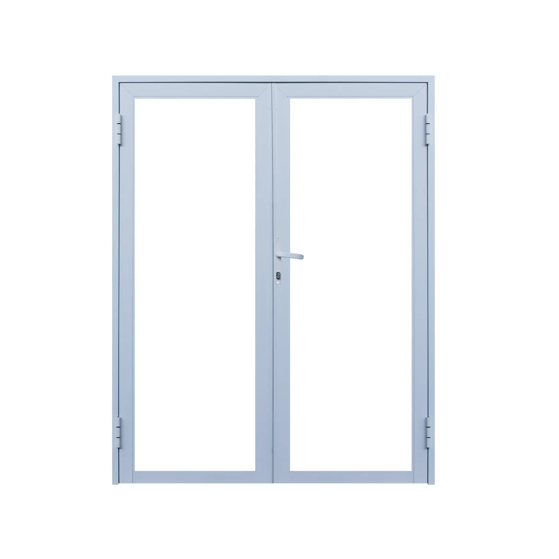 Porta de Giro com Vidro 2 Folhas Alumínio Branco Sob Medida Linha 25 OGB Esquadrias
