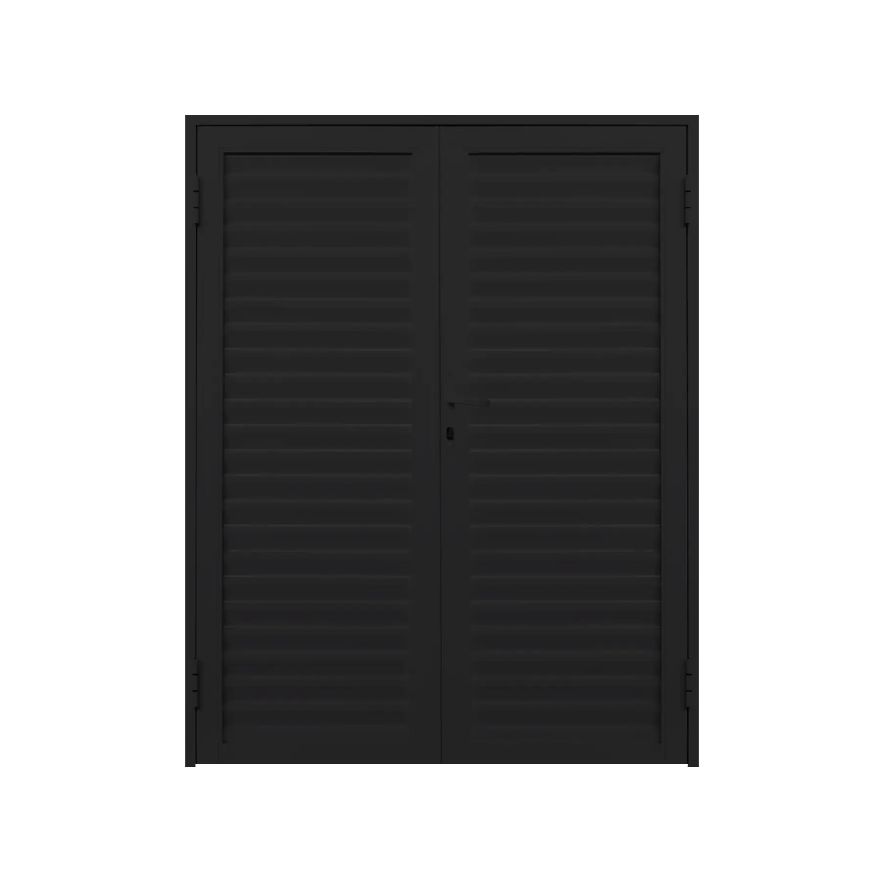 Porta de Giro Veneziana 2 Folhas Alumínio Preto Sob Medida Linha 25 OGB Esquadrias