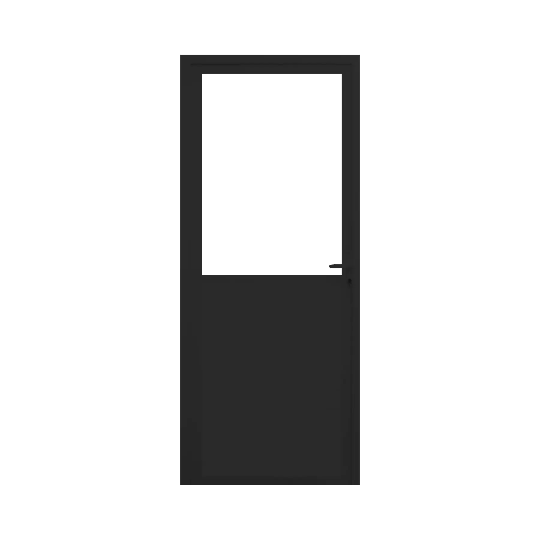 Porta de Giro Lambrill Alumínio Preto Sob Medida Linha 25 OGB Esquadrias