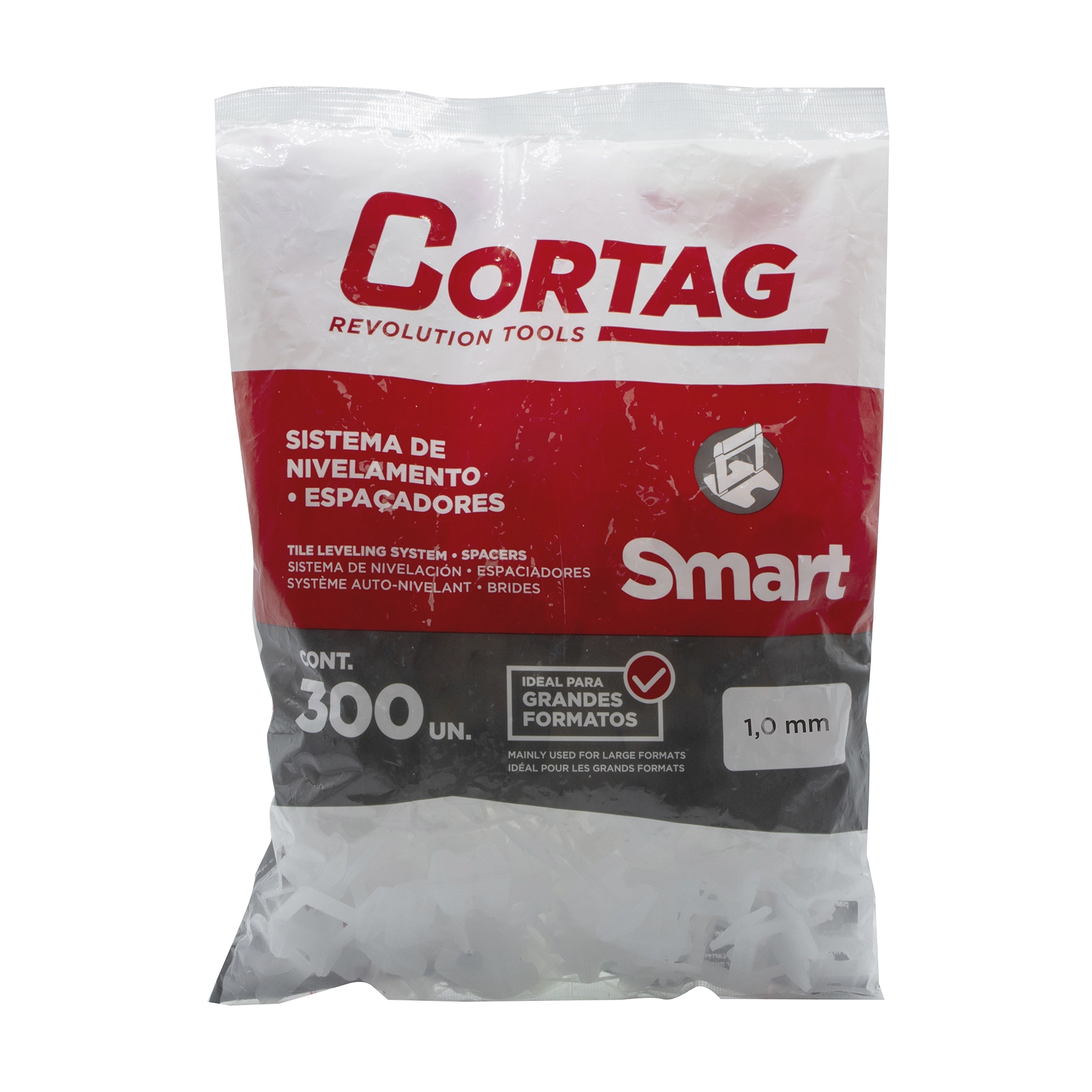 Espaçador Nivelador 1,0mm Smart Cortag com 300 Peças