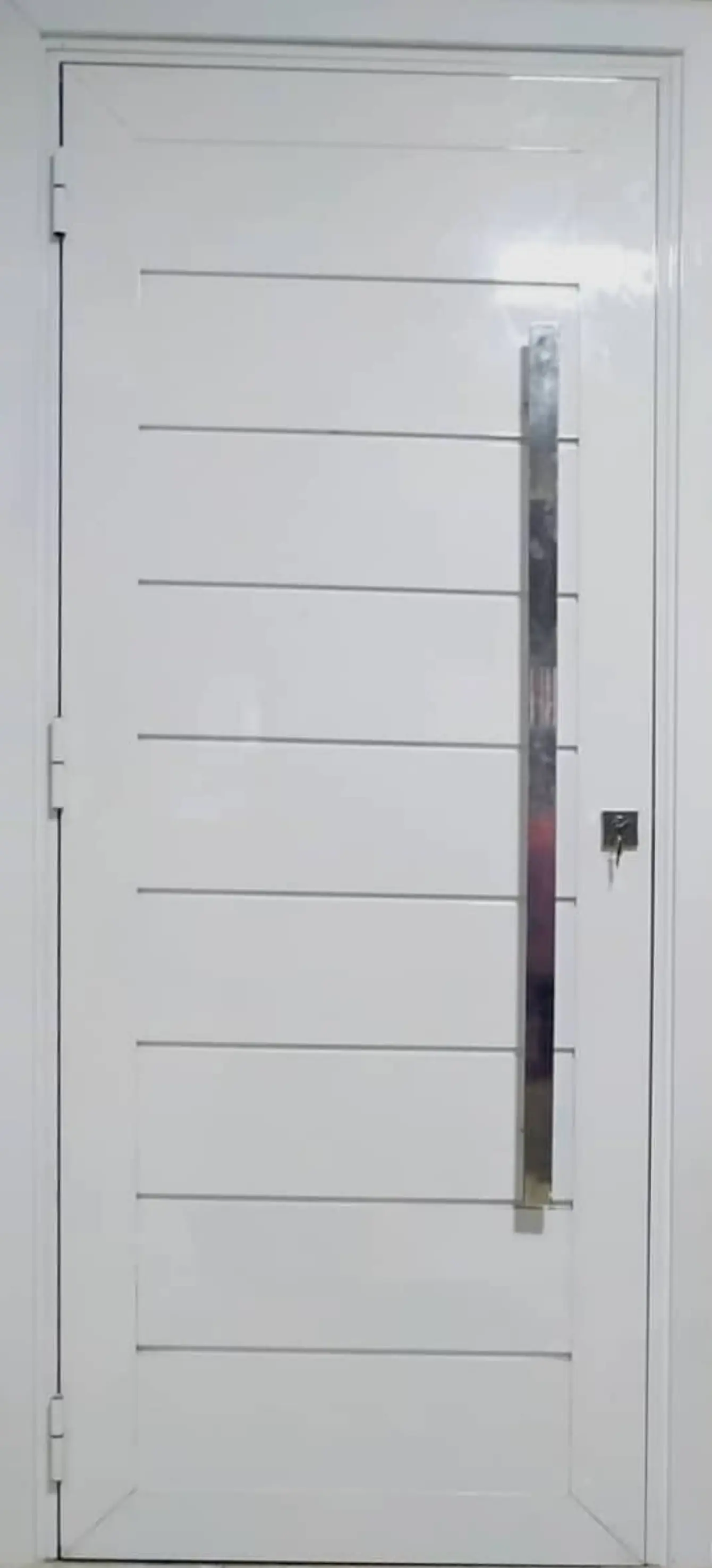 Kit Porta Alumínio de Giro Branco com Batente Sob Medida