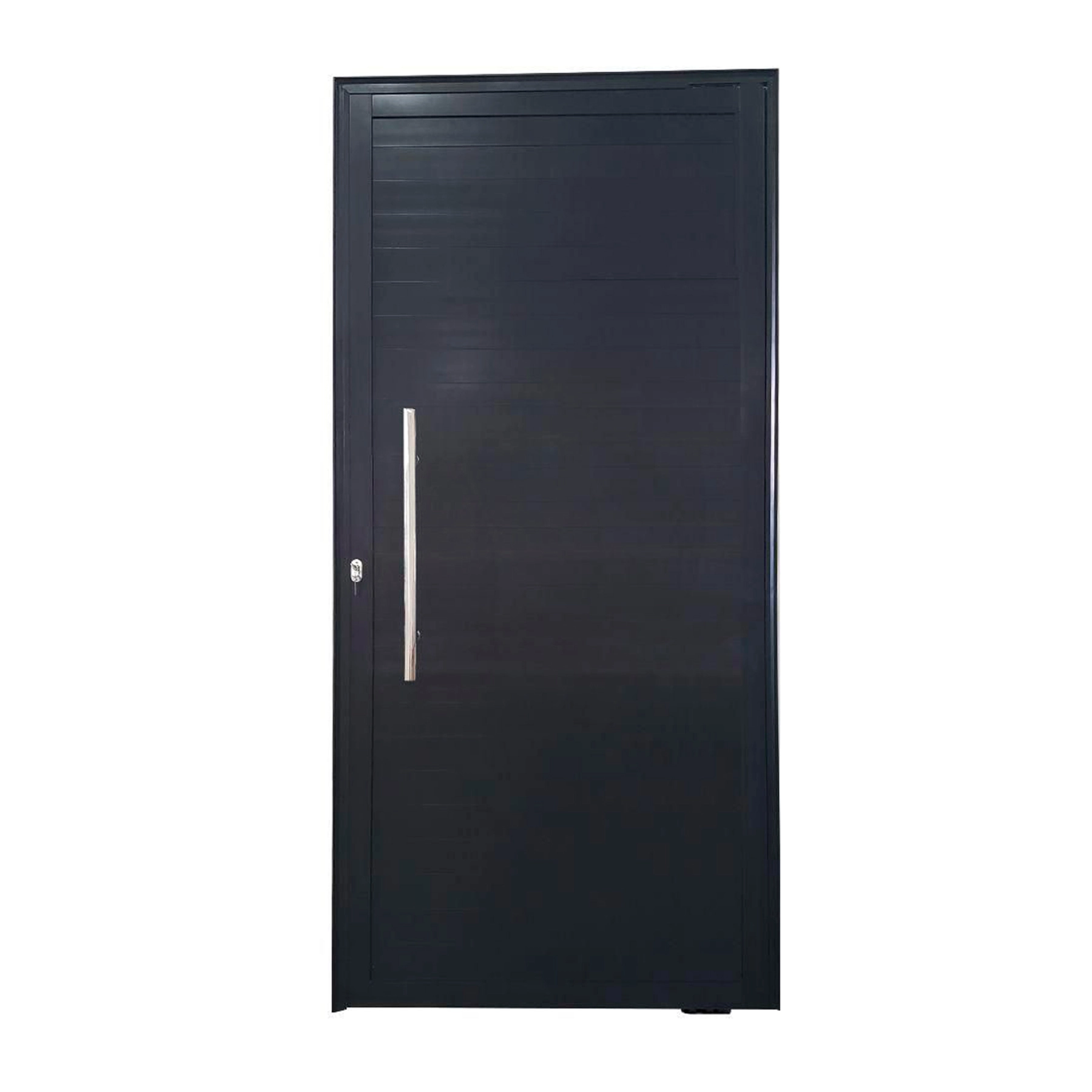 Kit Porta Alumínio Pivotante Preto com Batente Sob Medida