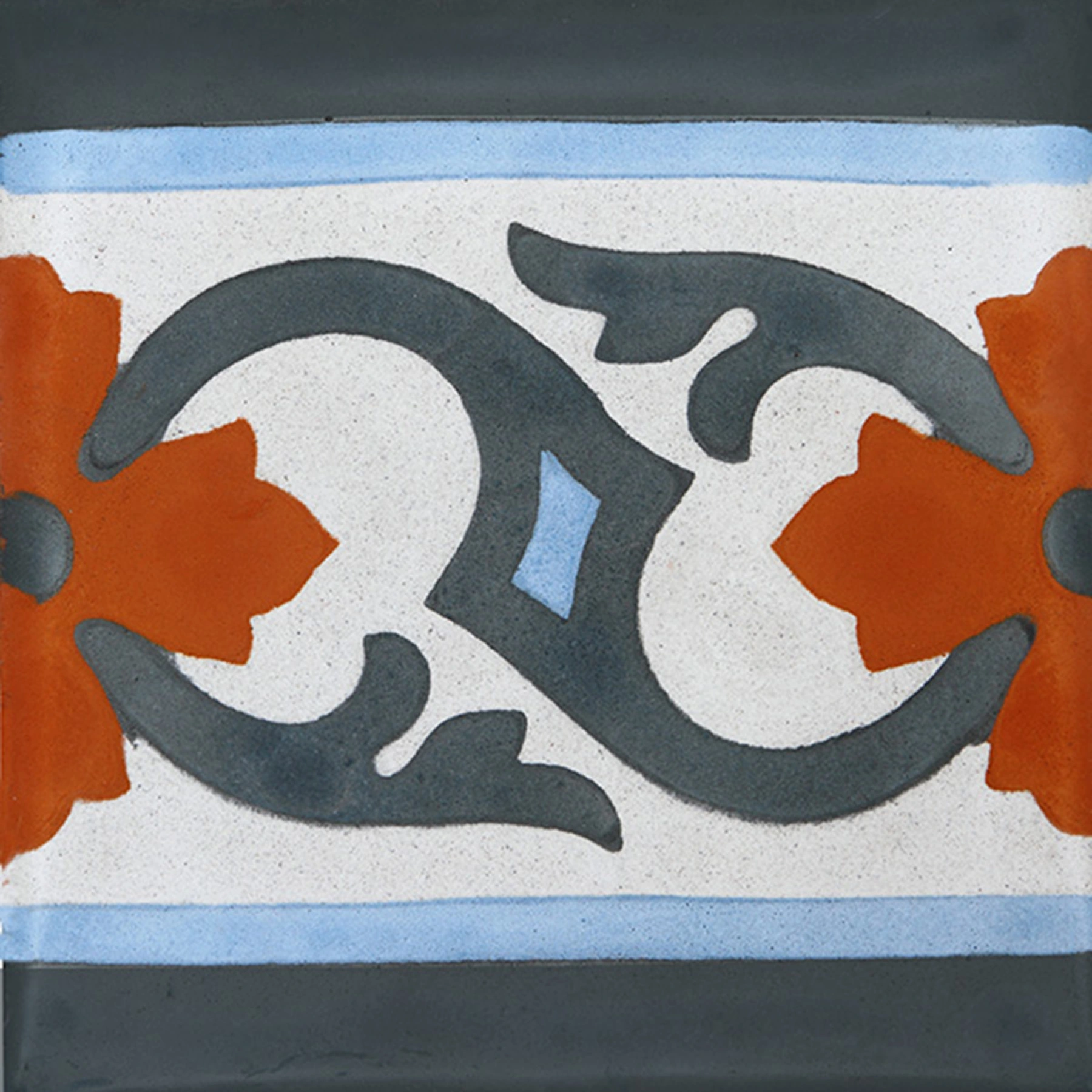 Ladrilho Hidráulico Quadrado Melissa Faixa Azul 20x20cm Oficina Yby