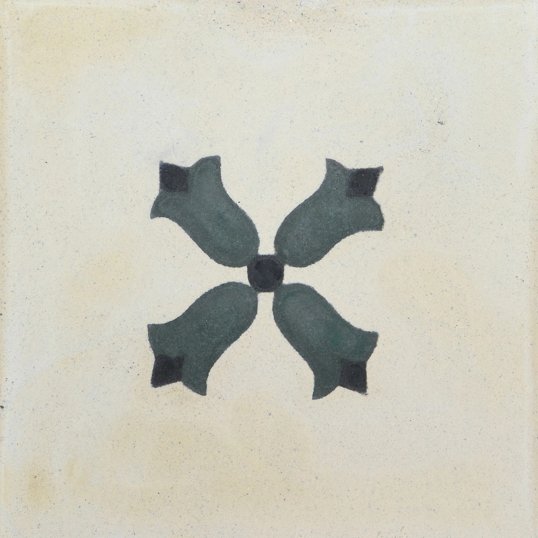 Ladrilho Hidráulico Quadrado Geranio Creme e Verde 20x20cm Oficina Yby