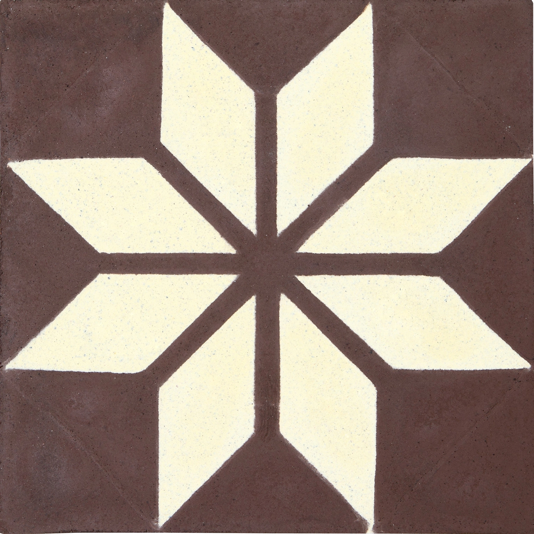 Ladrilho Hidráulico Quadrado Trevo Marrom E Bege 20x20cm Oficina Yby