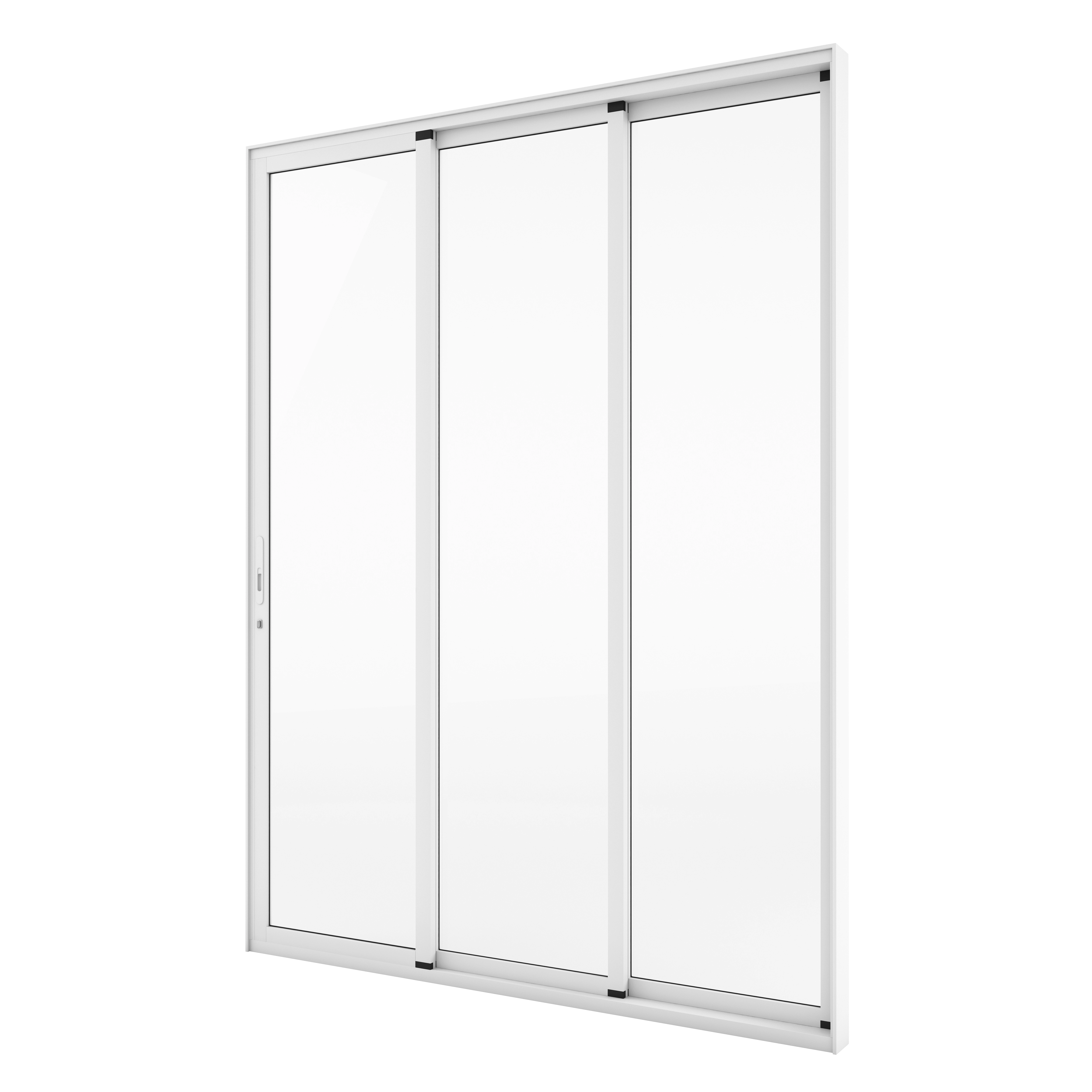 Porta Balcão de Correr 3 Folhas Alumínio Branco Sob Medida Allufort