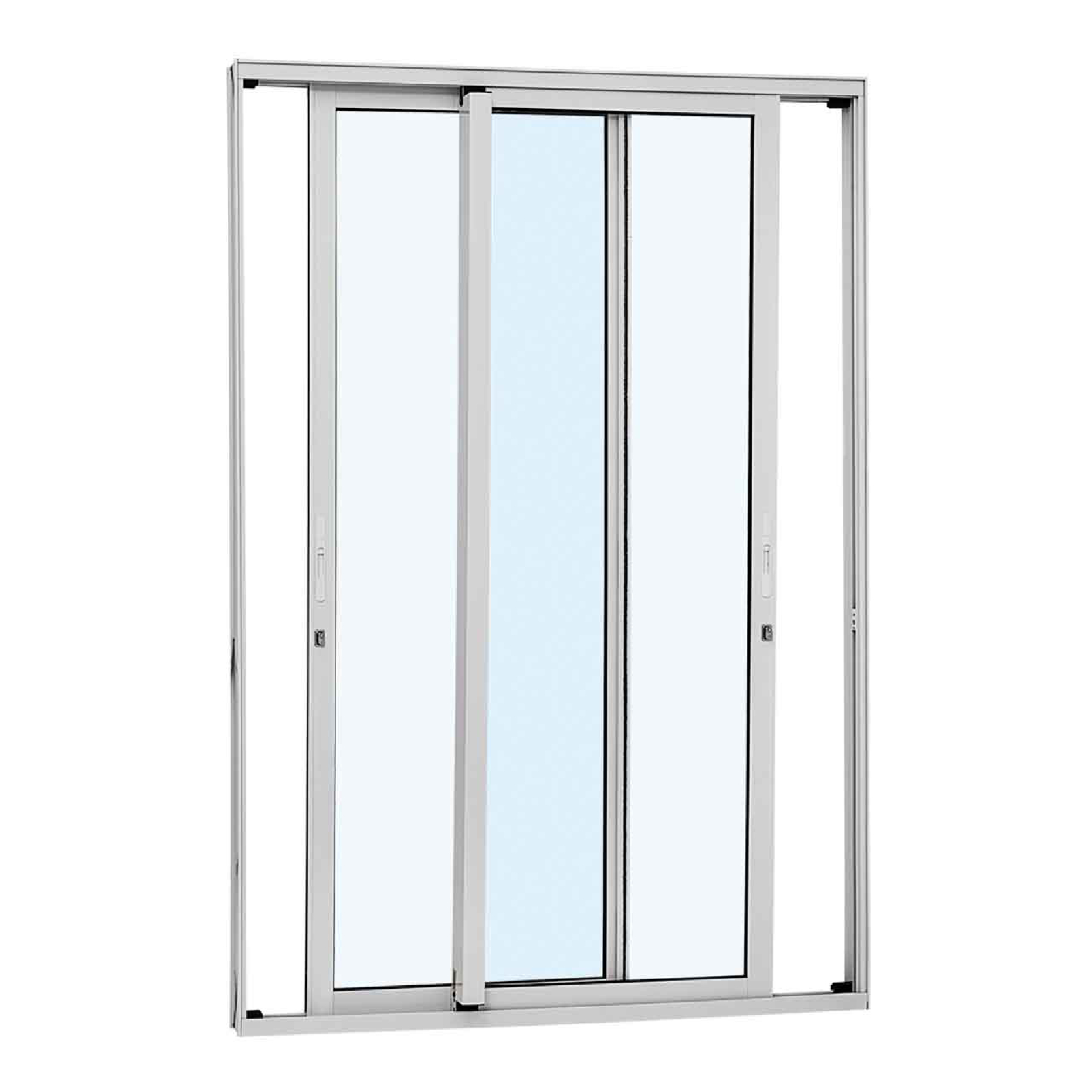 Porta Balcão de Correr com Tela 2 Folhas Alumínio Branco Sob Medida Allufort