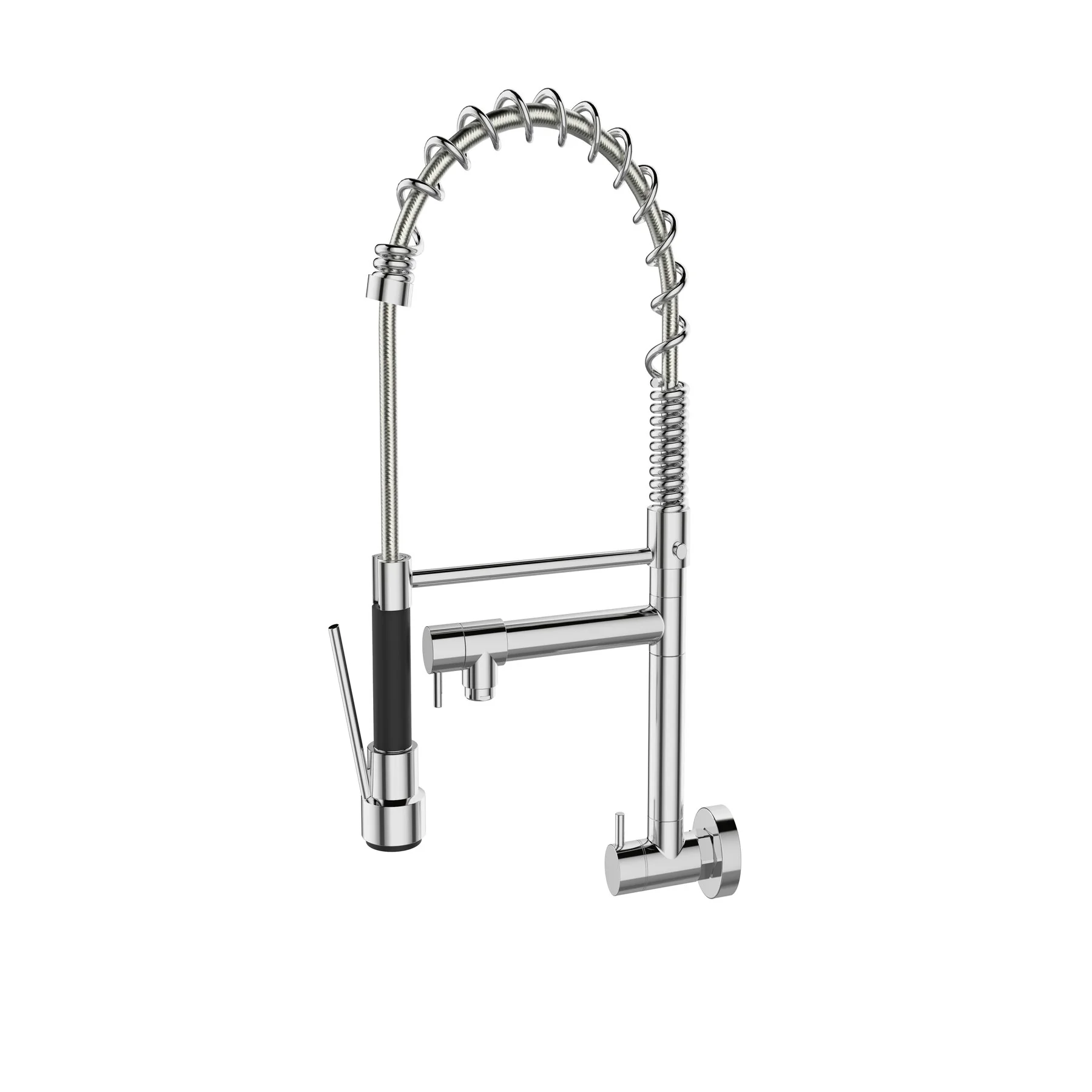 Torneira Gourmet de Parede para Cozinha com Bica Alta Flexível Cromada Rome Jiwi