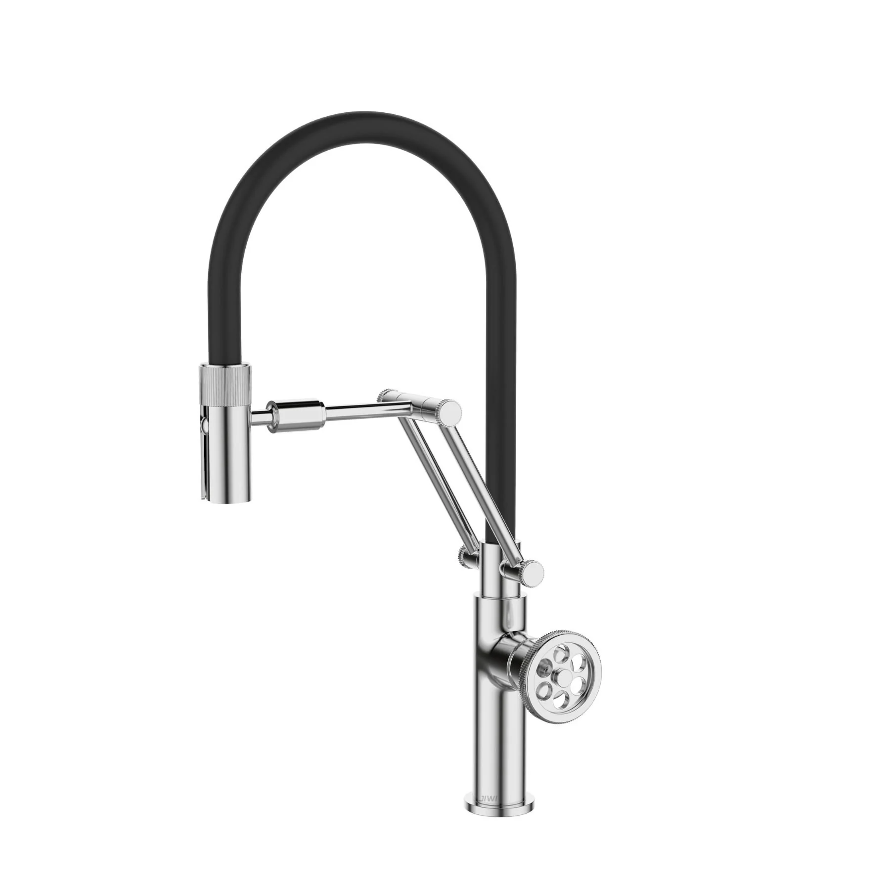 Torneira Monocomando Gourmet de Pia para Cozinha com Bica Alta Flexível Cromada Detroit Jiwi