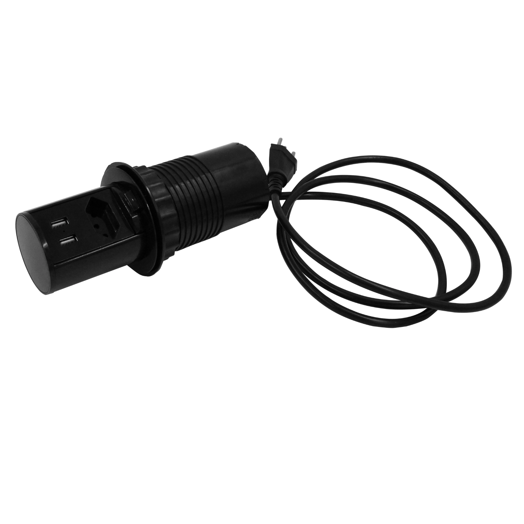 Extensão Mini Totem 1 Tomada + 2Usb Max 2200W Preta Dutotec