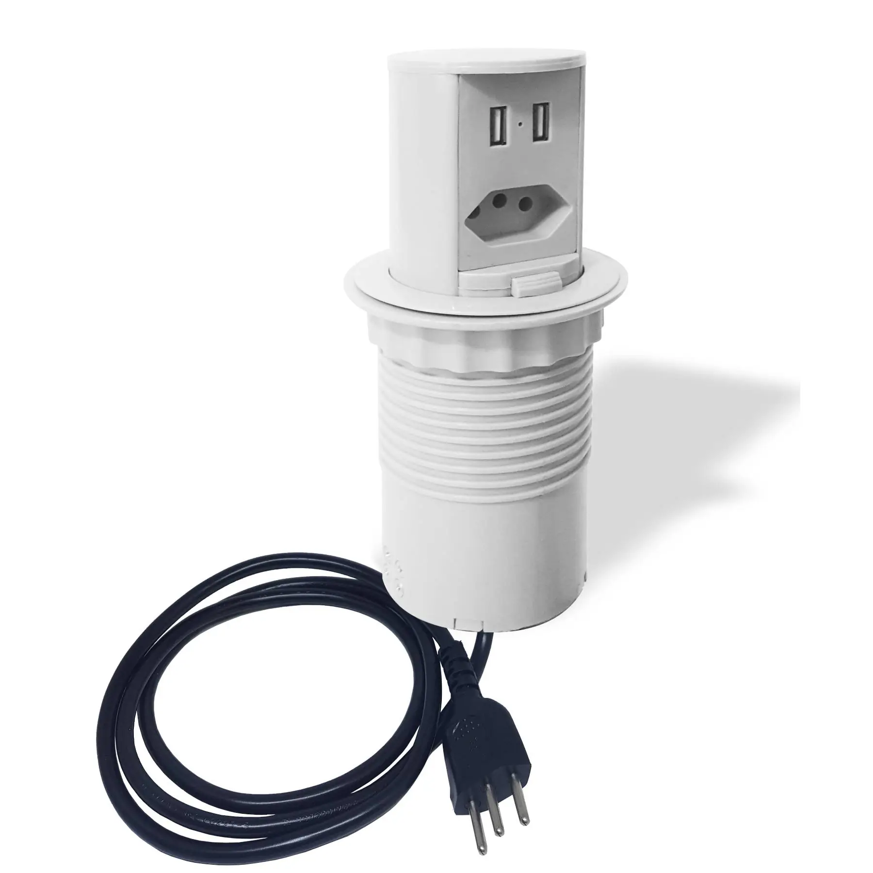 Extensão Mini Totem 1 Tomada + 2Usb Max 2200W Branca Dutotec
