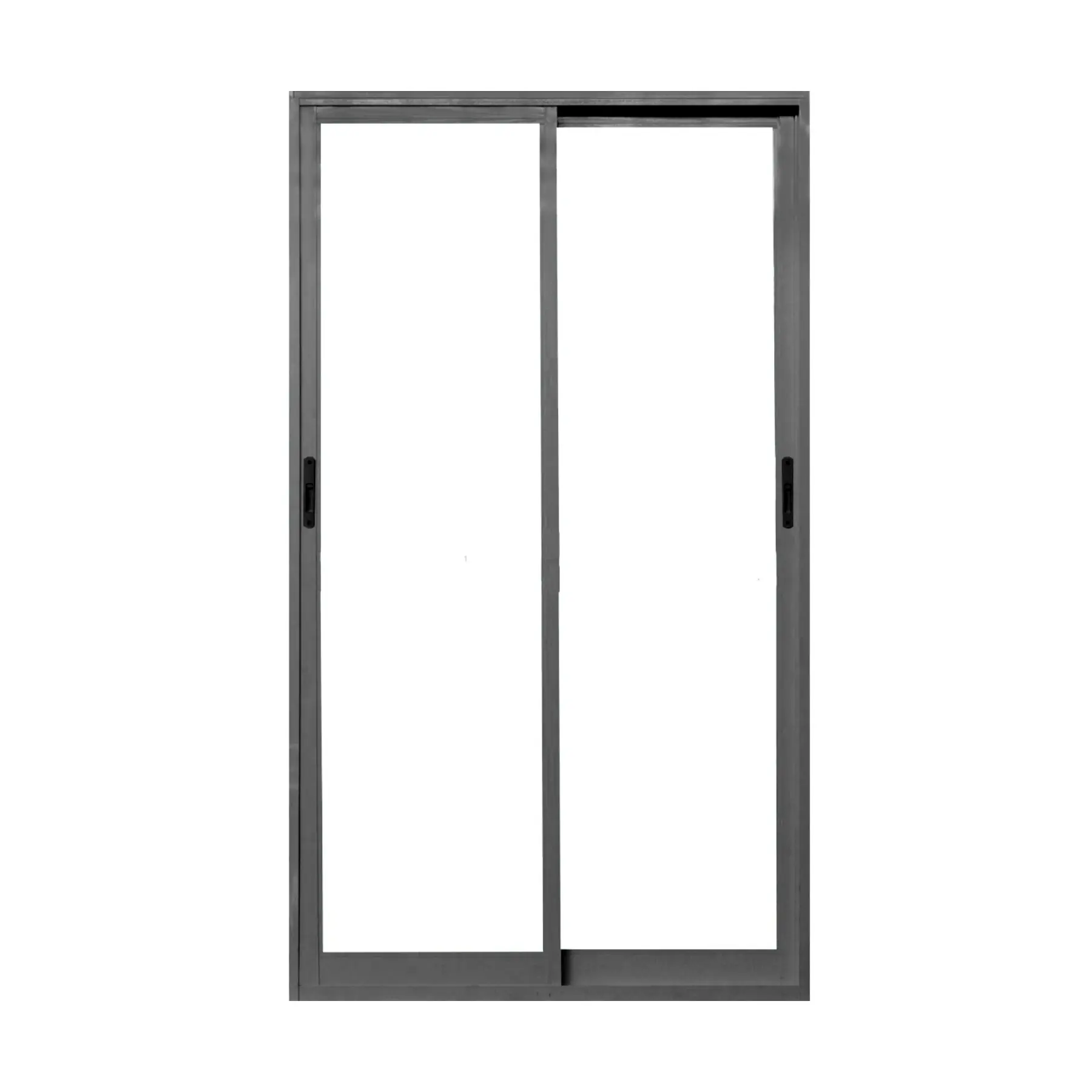 Porta de Correr Balcão 2 Folhas Alumínio Pintado Cinza Sob Medida Linha 25 OGB Esquadrias