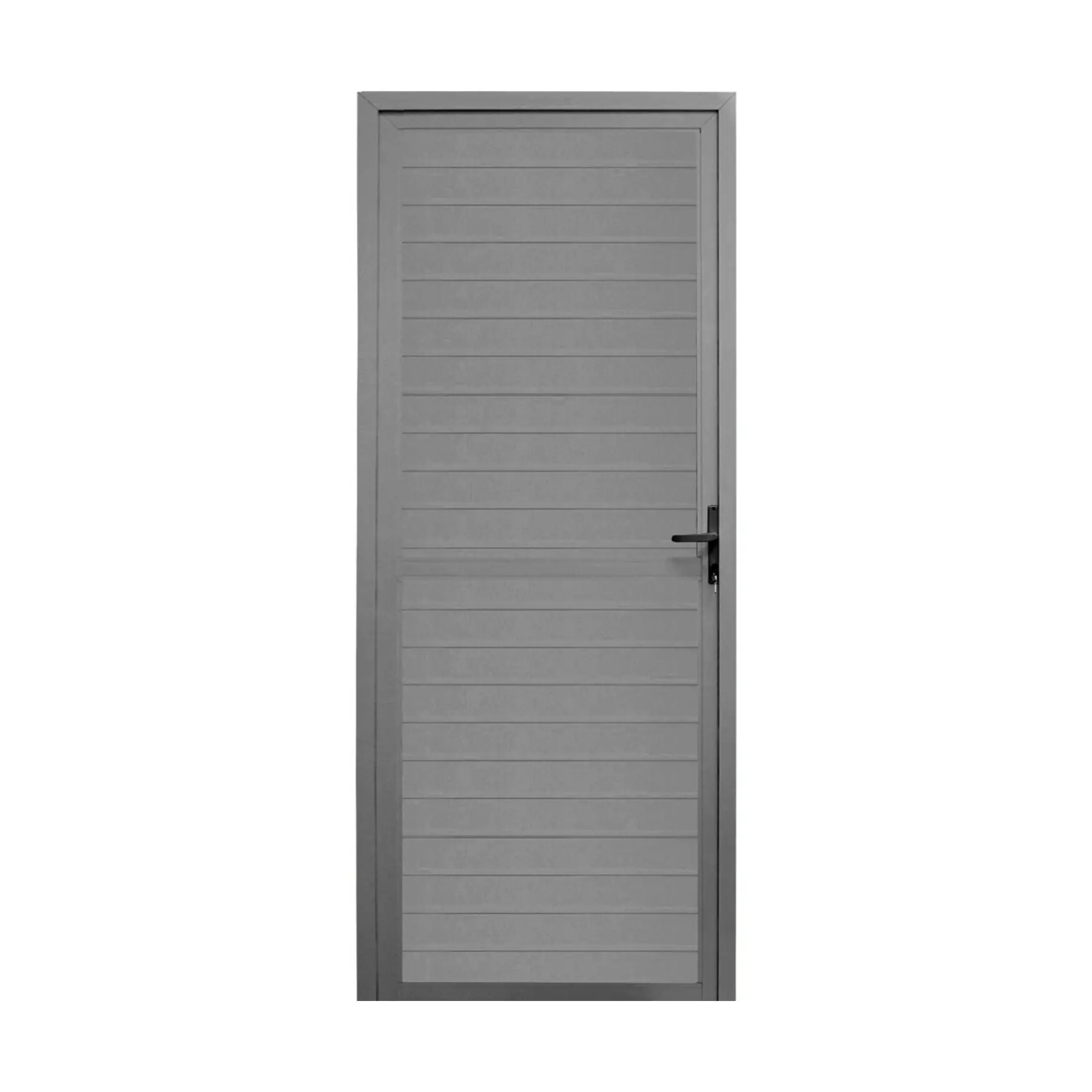 Porta de Giro Lambrill 1 Folha Alumínio Pintado Cinza Sob Medida Linha 25 OGB Esquadrias