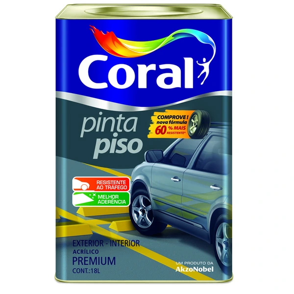 Tinta Acrílica Fosco Premium Pinta Piso Amarelo Canario 18 L Coral
