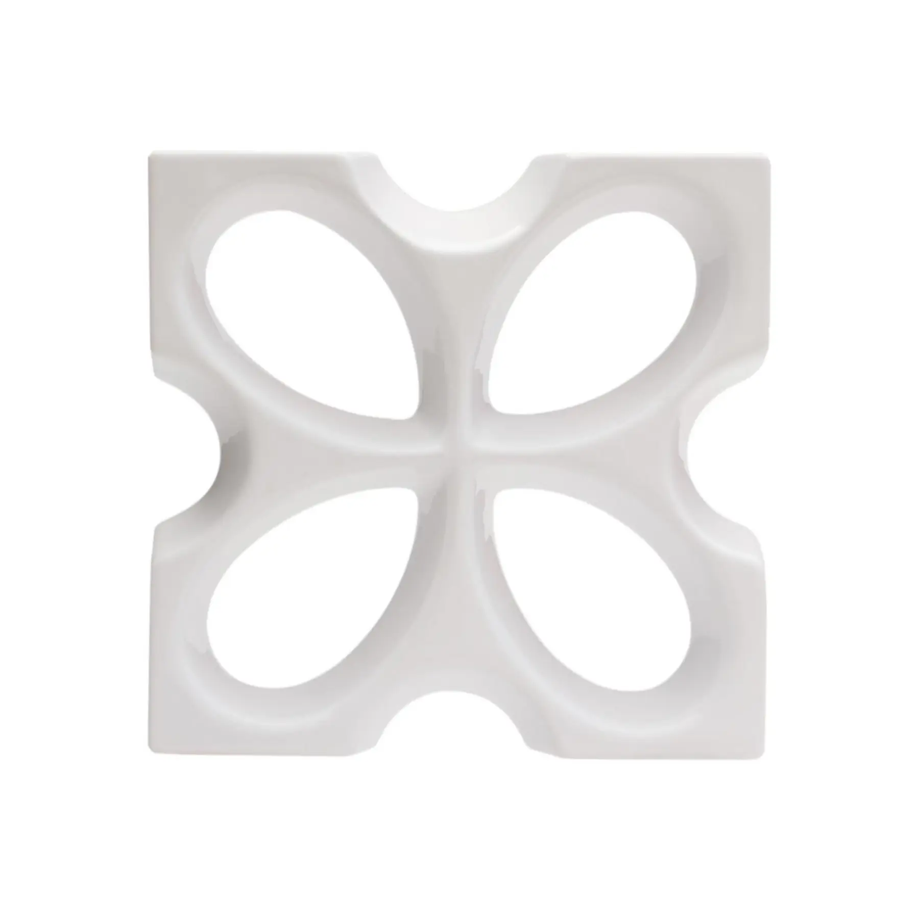 Cobogó Cerâmico Esmaltado Acetinado 30x30cm Branco Trevo Essenza