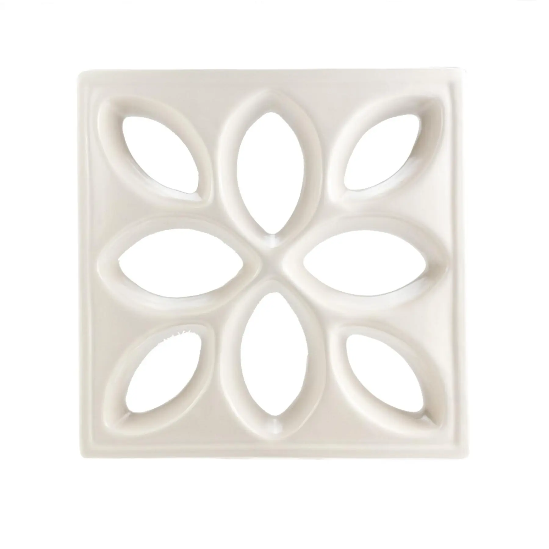 Cobogó Cerâmico Esmaltado Acetinado 30x30cm Branco Margarida Essenza