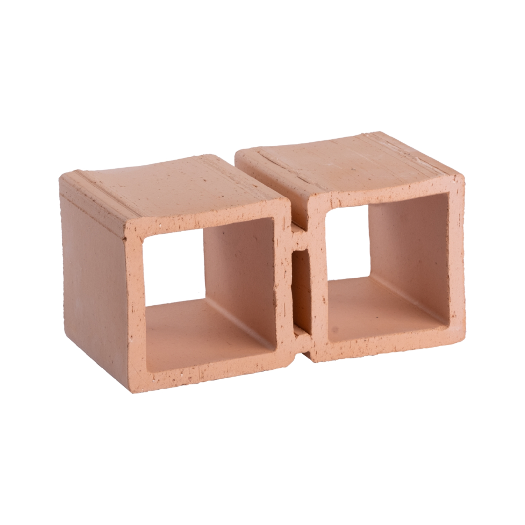 Cobogó Cerâmico Natural 10x20cm Terracota Cubo Essenza