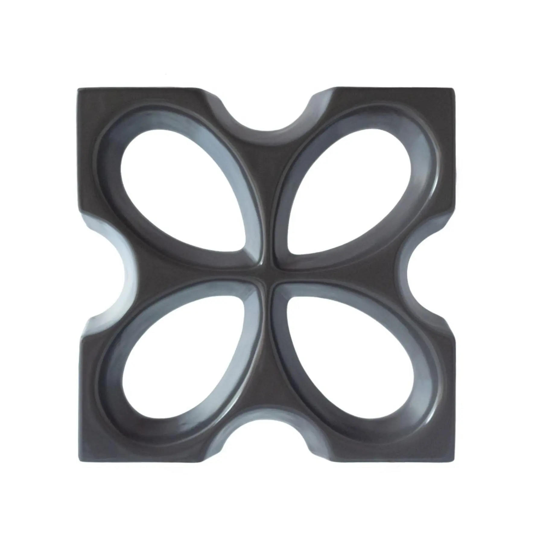 Cobogó Cerâmico Esmaltado Acetinado 30x30cm Carbono Trevo Essenza
