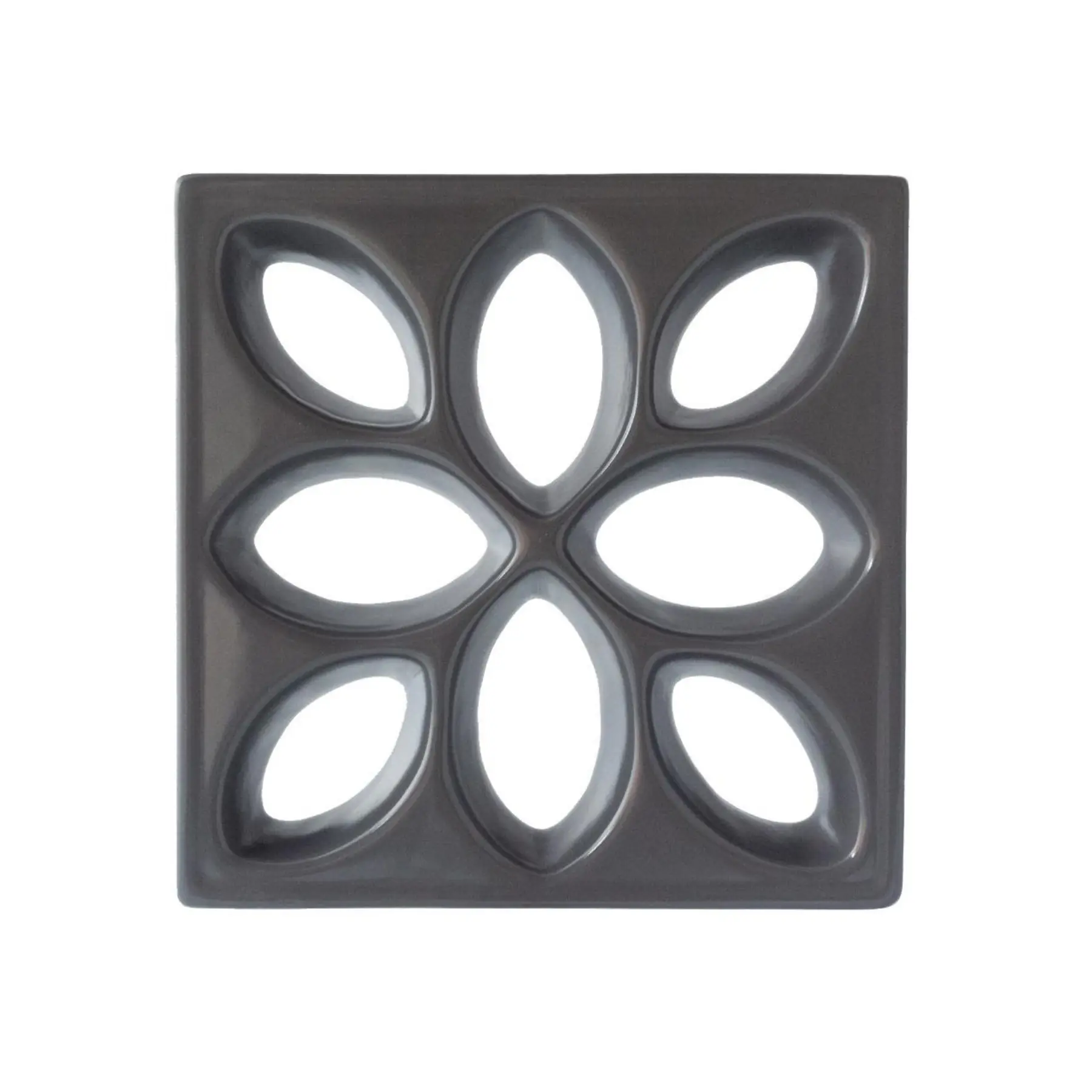 Cobogó Cerâmico Esmaltado Acetinado 30x30cm Carbono Margarida Essenza