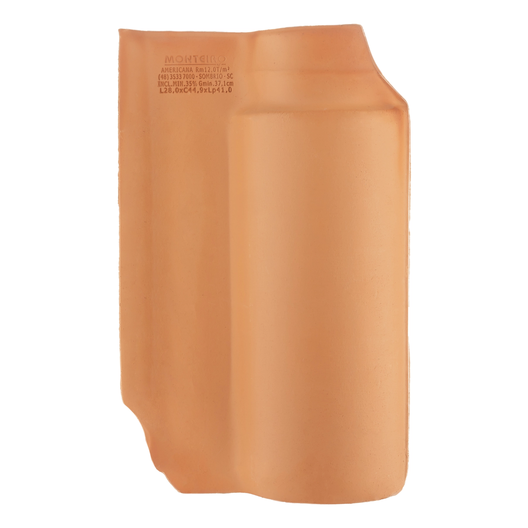 Telha Cerâmica Americana Natural 44,9x28cm 10mm Monteiro