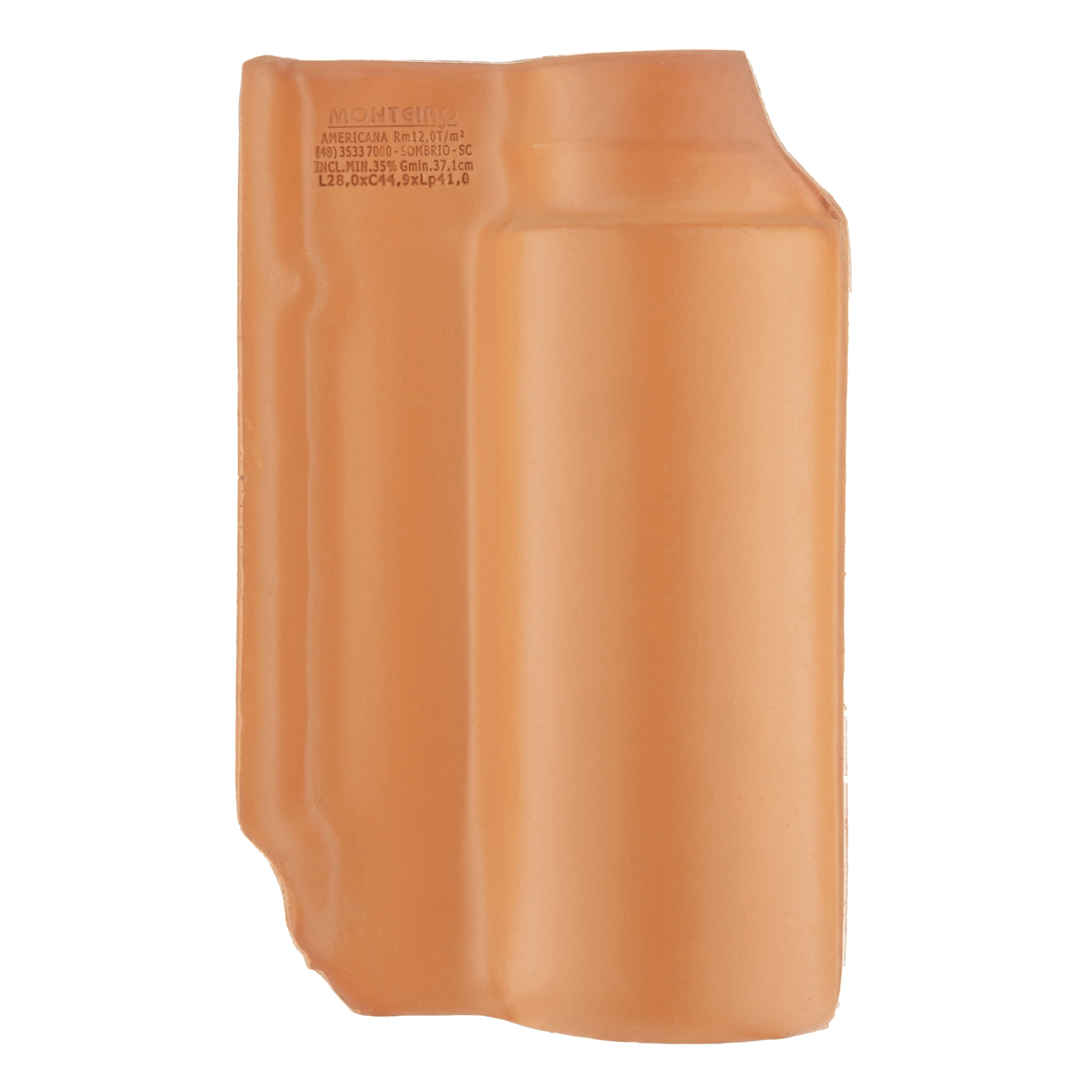 Telha Cerâmica Americana Resinada 44,9x28cm 10mm Monteiro