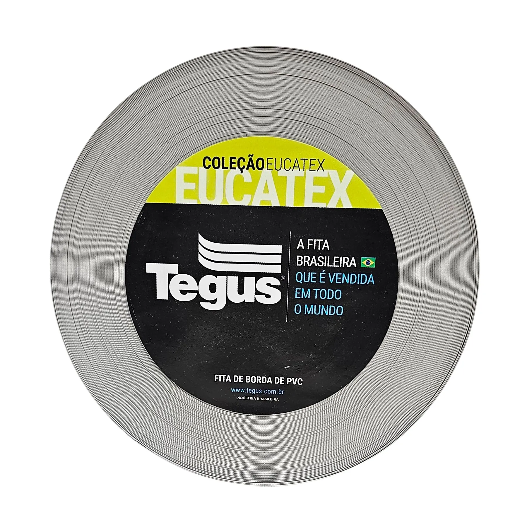 Fita de Borda de Plástico PVC M01 Cinza 22mm Rolo com 10m Eucatex