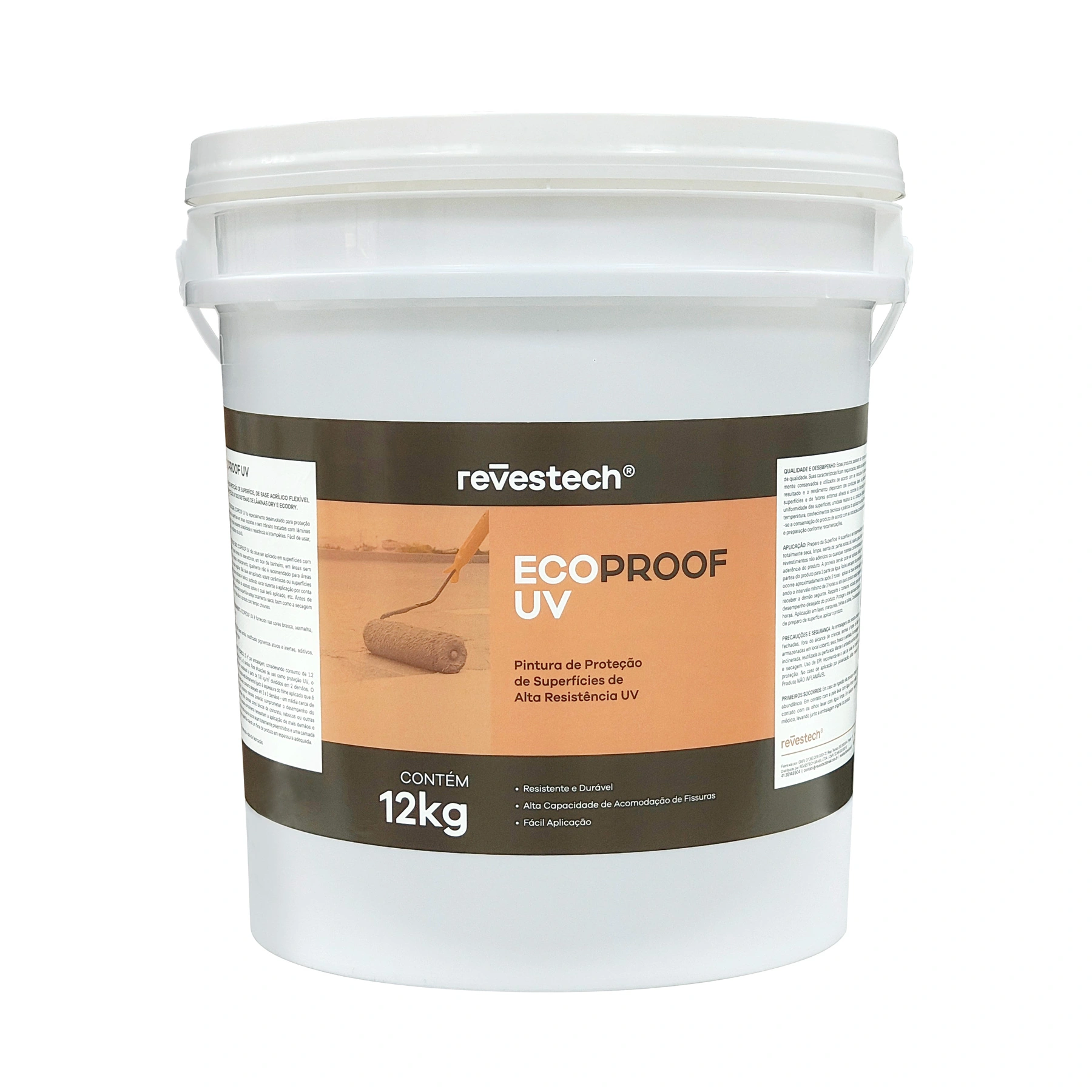 Manta Líquida Impermeabilizante Proteção UV Revestech Ecoproof UV 12kg Branco