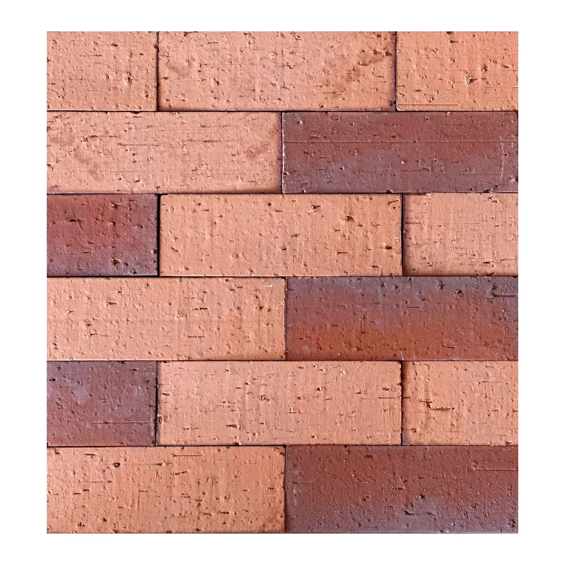 Plaqueta de Revestimento Mesclado 7x1,8x21cm Olaria Rosso